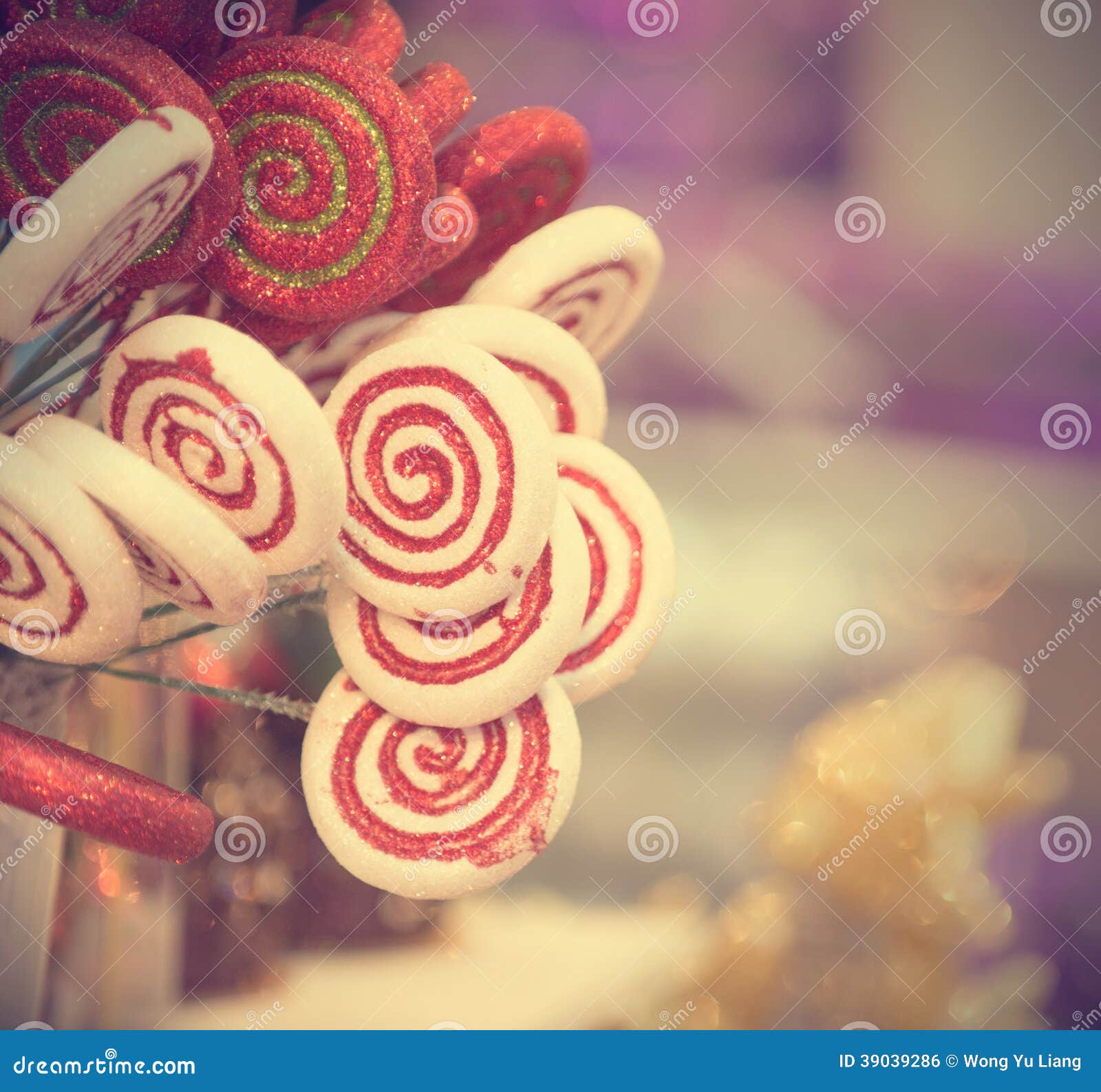 Christmas Candy in Retro Vintage Filter Stock Photo Image of ornament