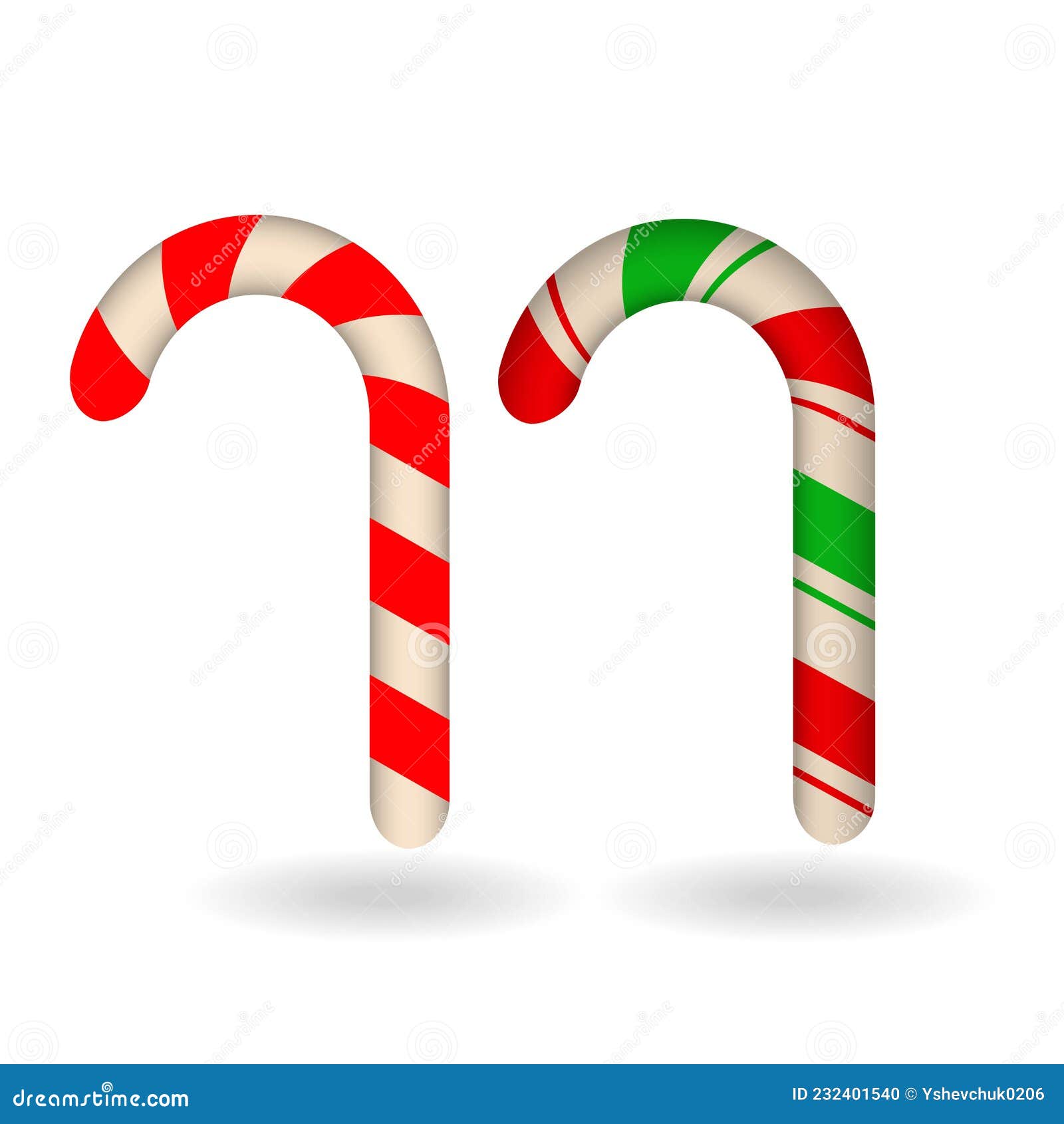 Red and white stick christmas decoration Vector Image