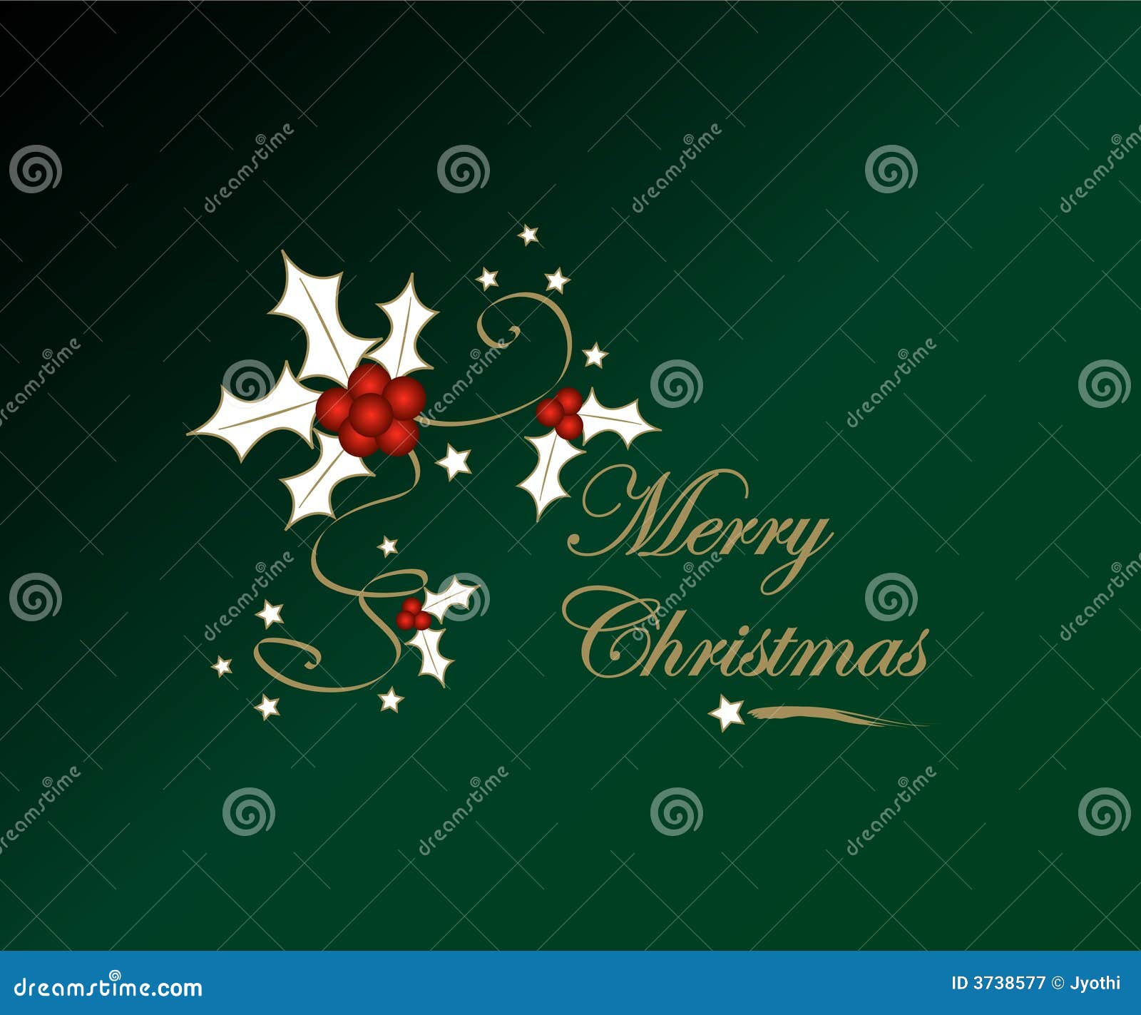Christmas card stock illustration. Illustration of holly 3738577