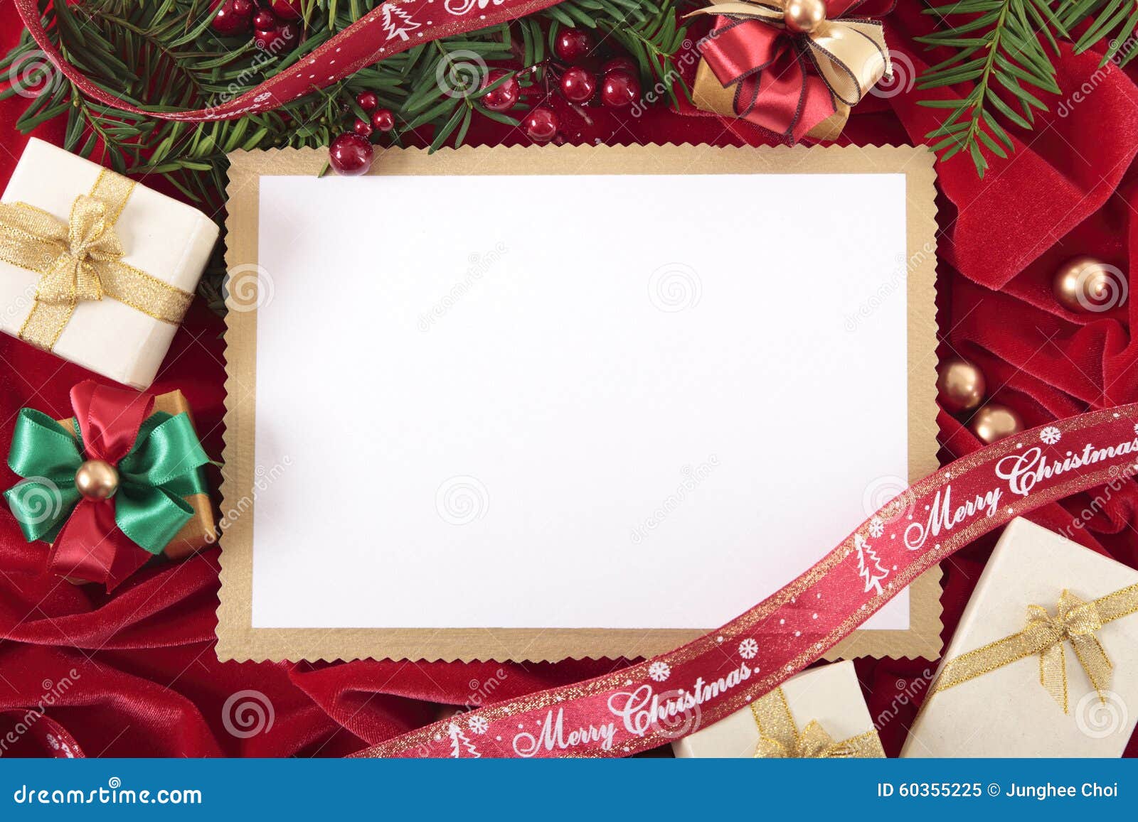 Christmas Card Background with Decorations and Copy Space Stock Image -  Image of festive, message: 60355225