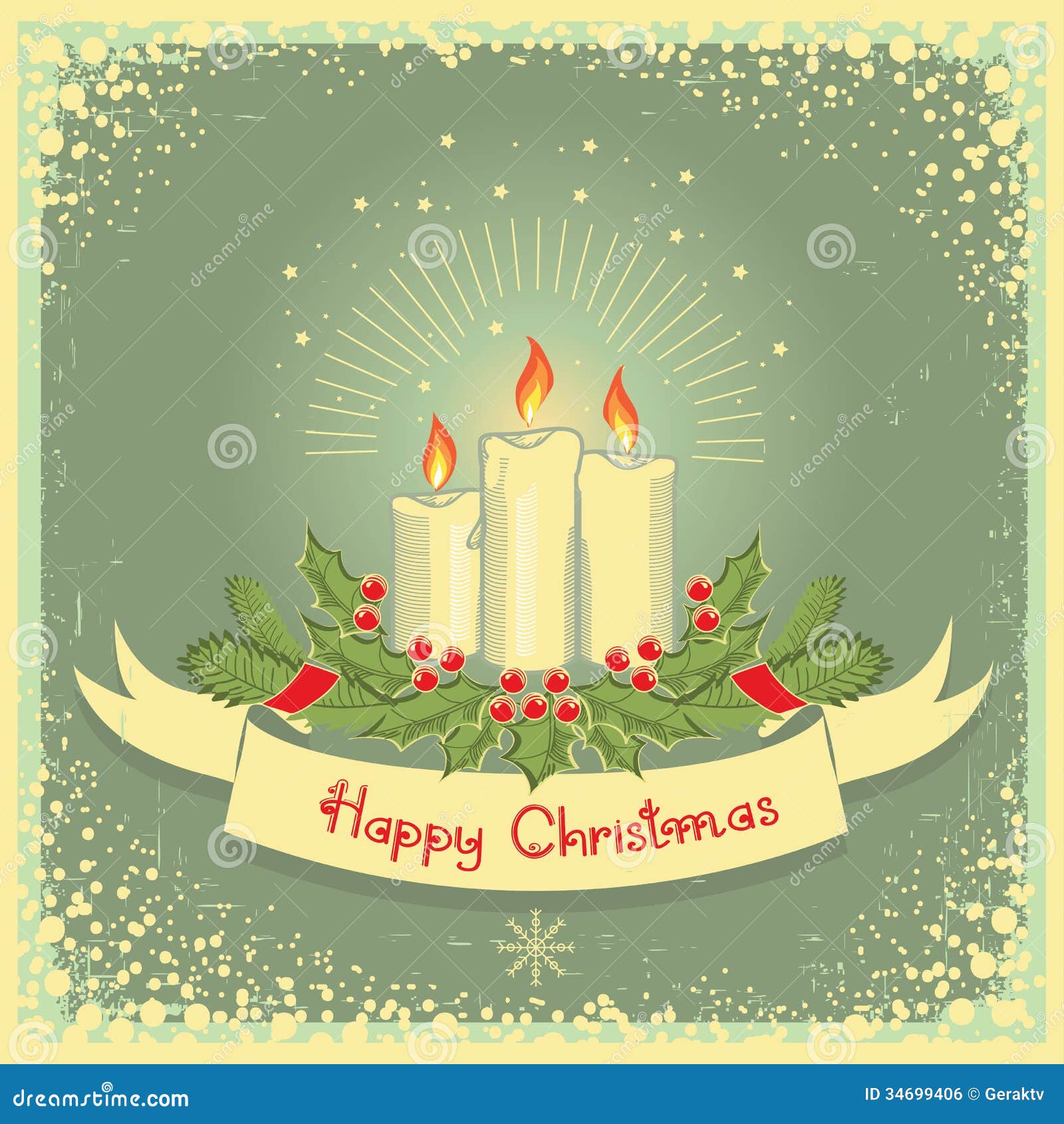 Christmas Card with Candles Stock Vector Illustration of xmas, christmas 34699406