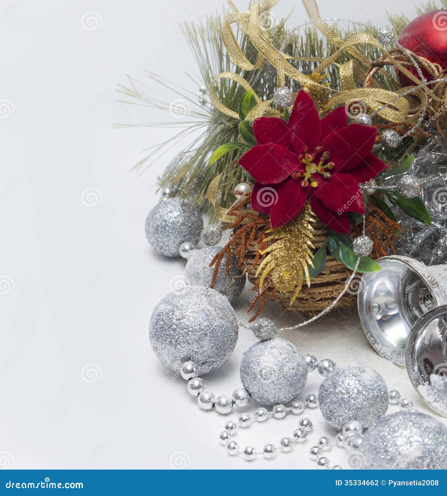 Christmas card stock photo. Image of green, pine, close 35334662