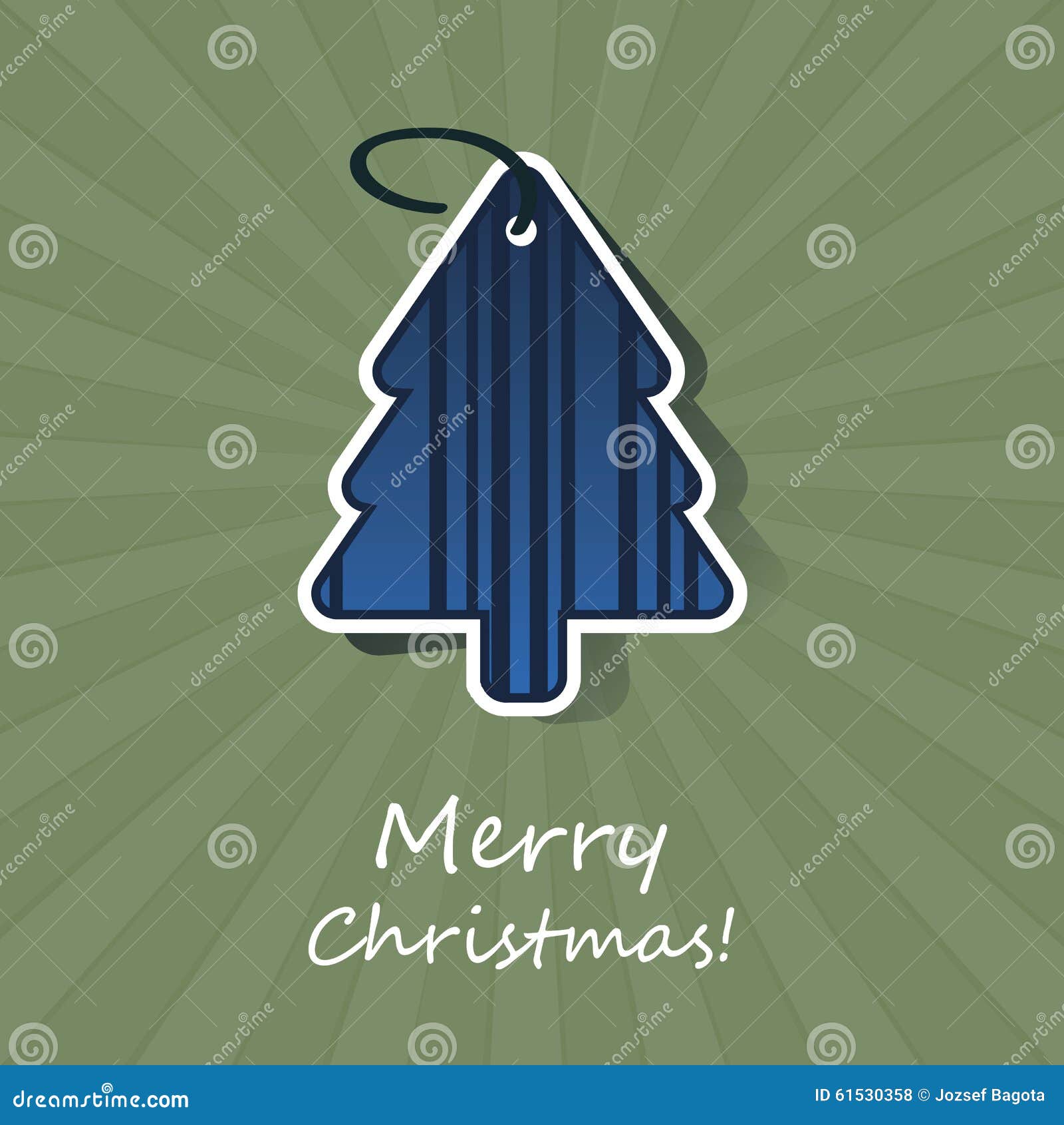 Christmas Card Or Cover Template Design With Blue Paper 