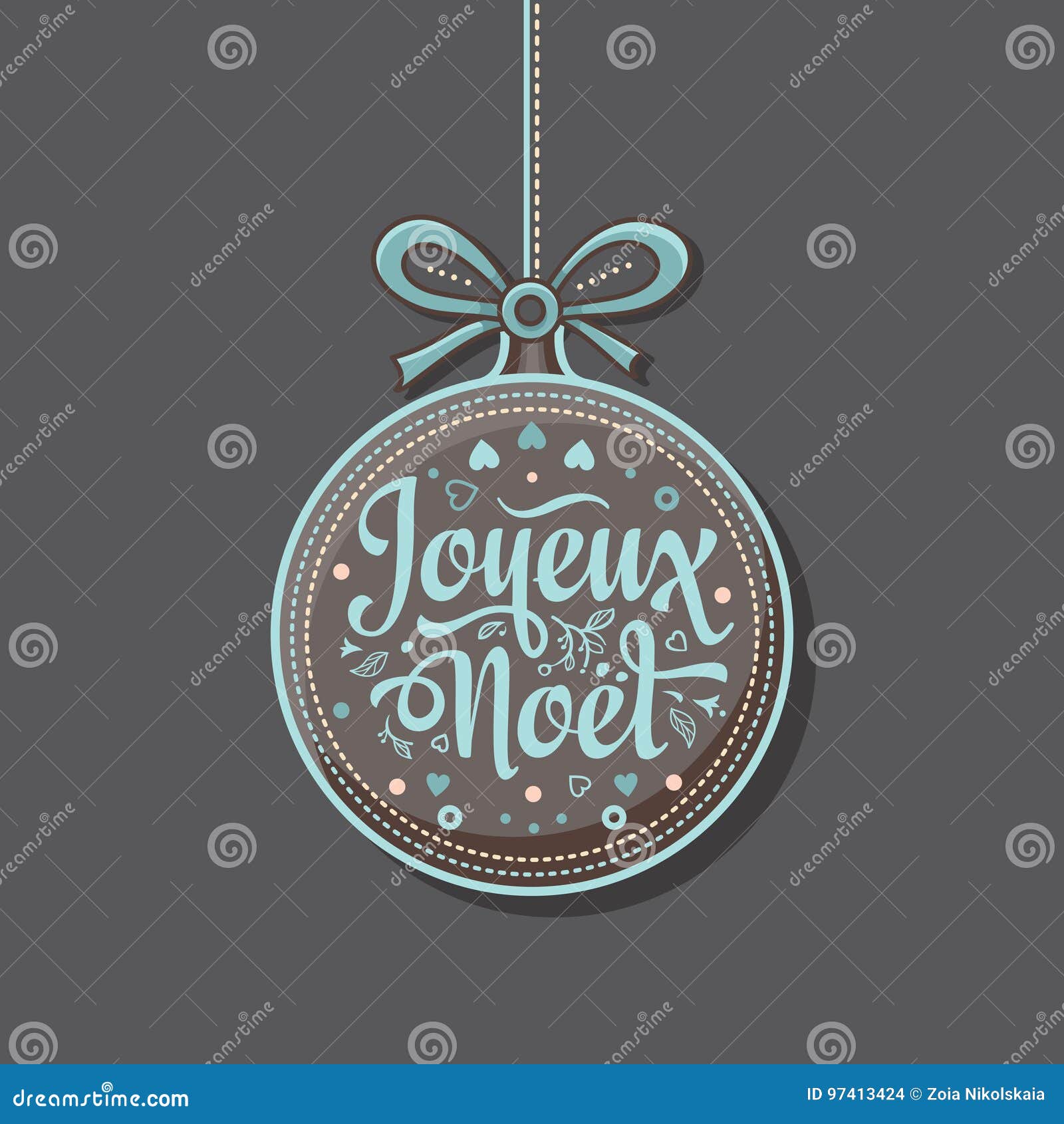 Christmas Card. Joyeux Noel. Winter Background. Stock Vector