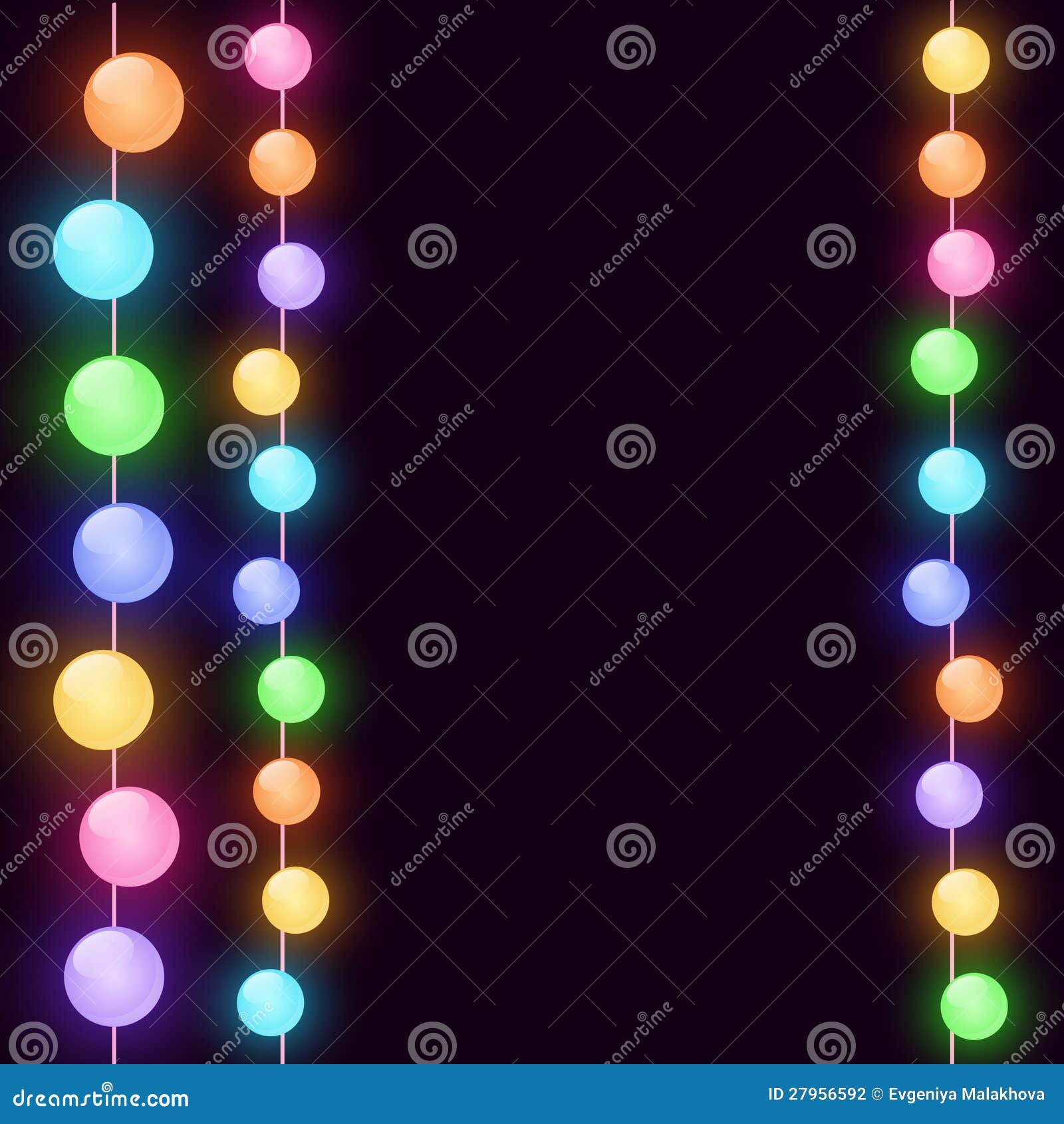 Christmas card with lights stock vector. Illustration of merry 27956592