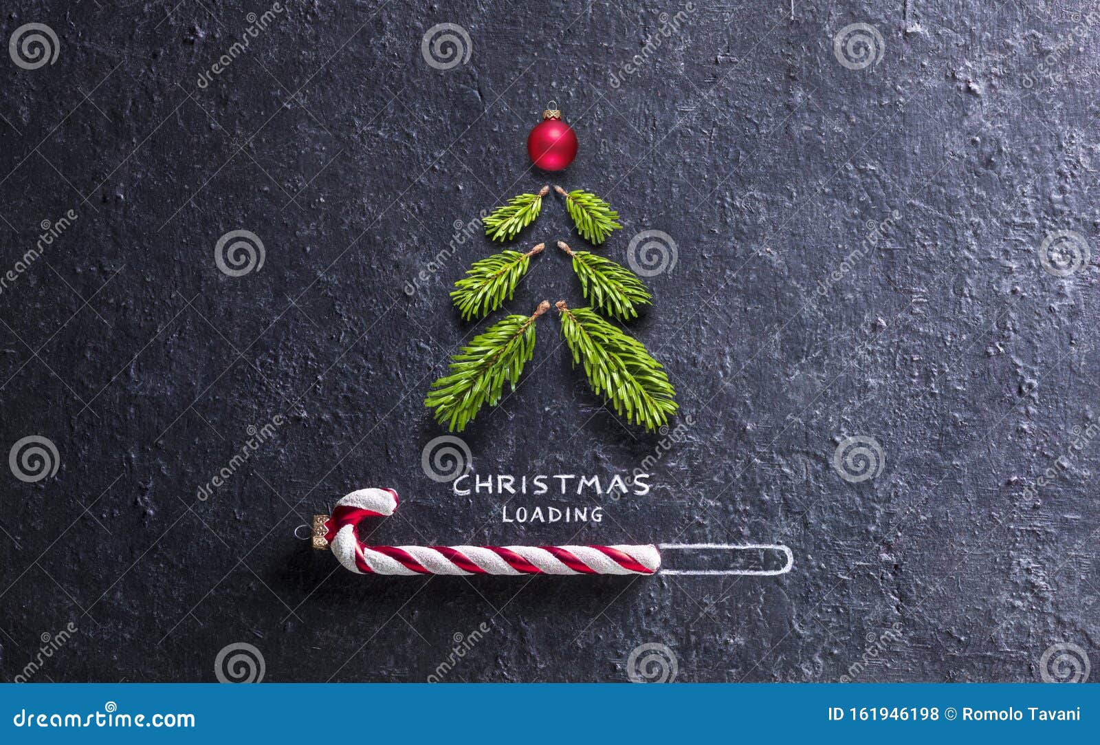 christmas card - loading concept - tree and candy canes