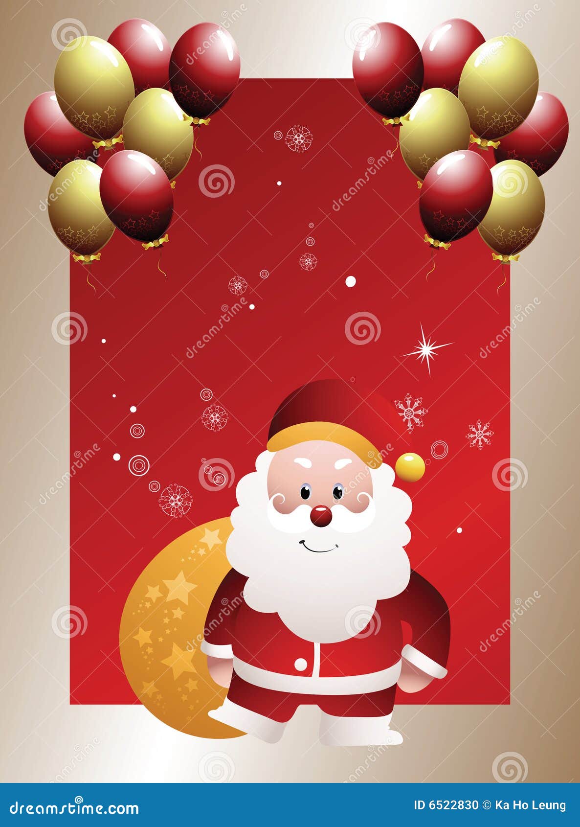 Christmas card with santa stock illustration. Illustration of graphic ...