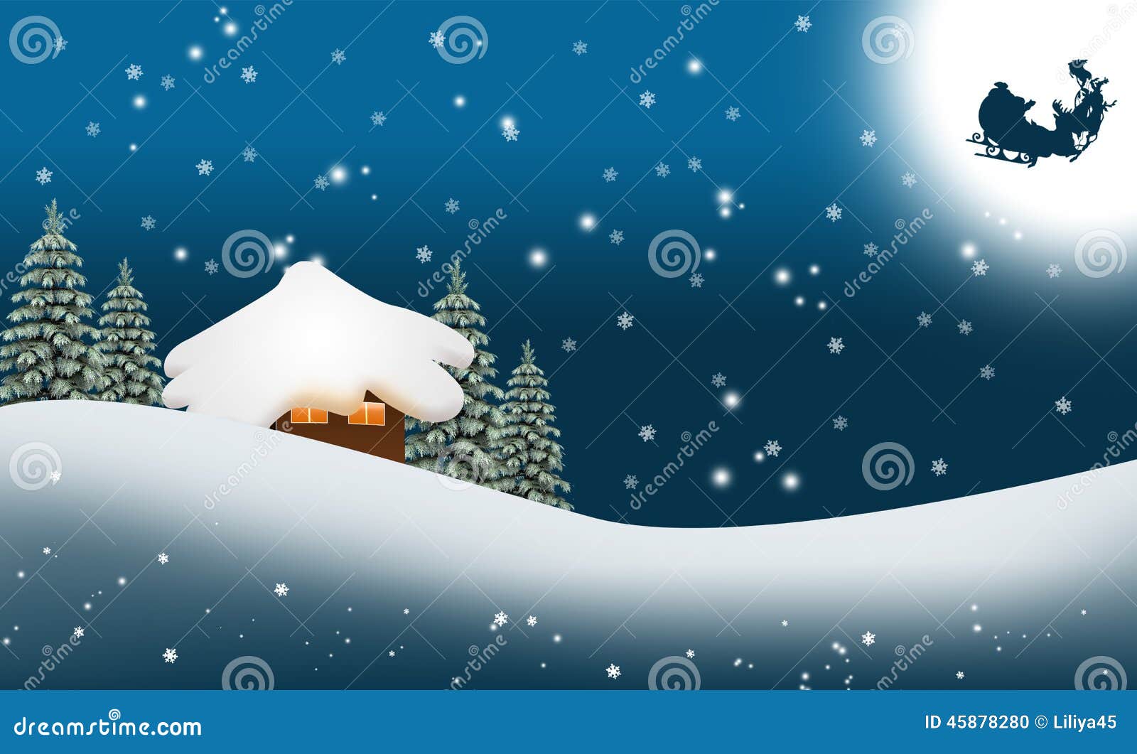 Christmas Card with Santa Claus . Stock Illustration - Illustration of ...