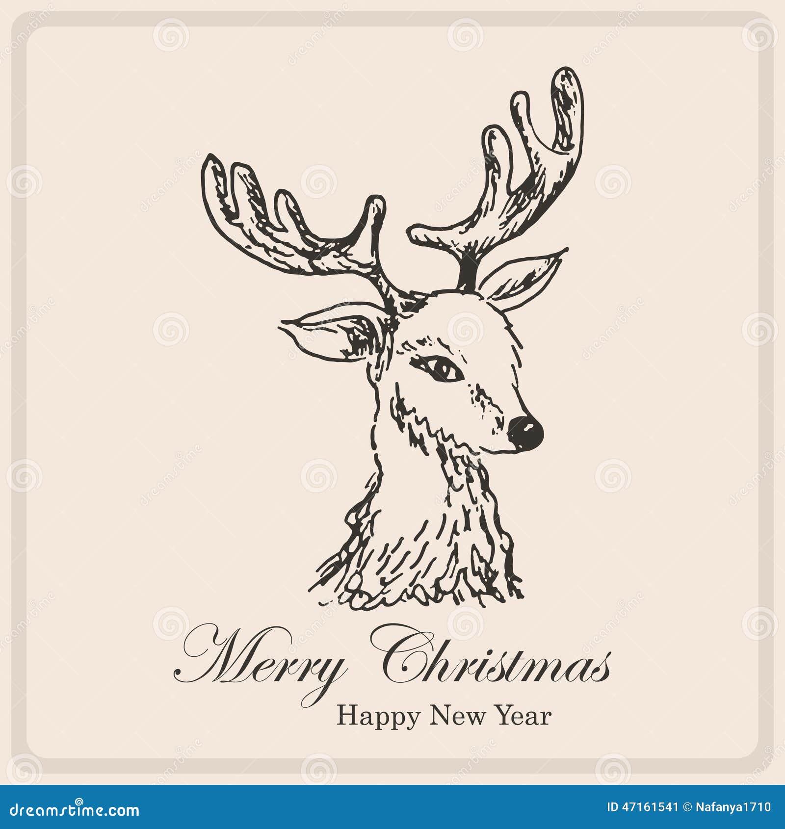 Pine Tree Reindeer Deer Merry Christmas Decoration Celebration Icon.  Isolated Draw And Sketch Design. Vector Illustration Royalty Free SVG,  Cliparts, Vectors, and Stock Illustration. Image 62296353.