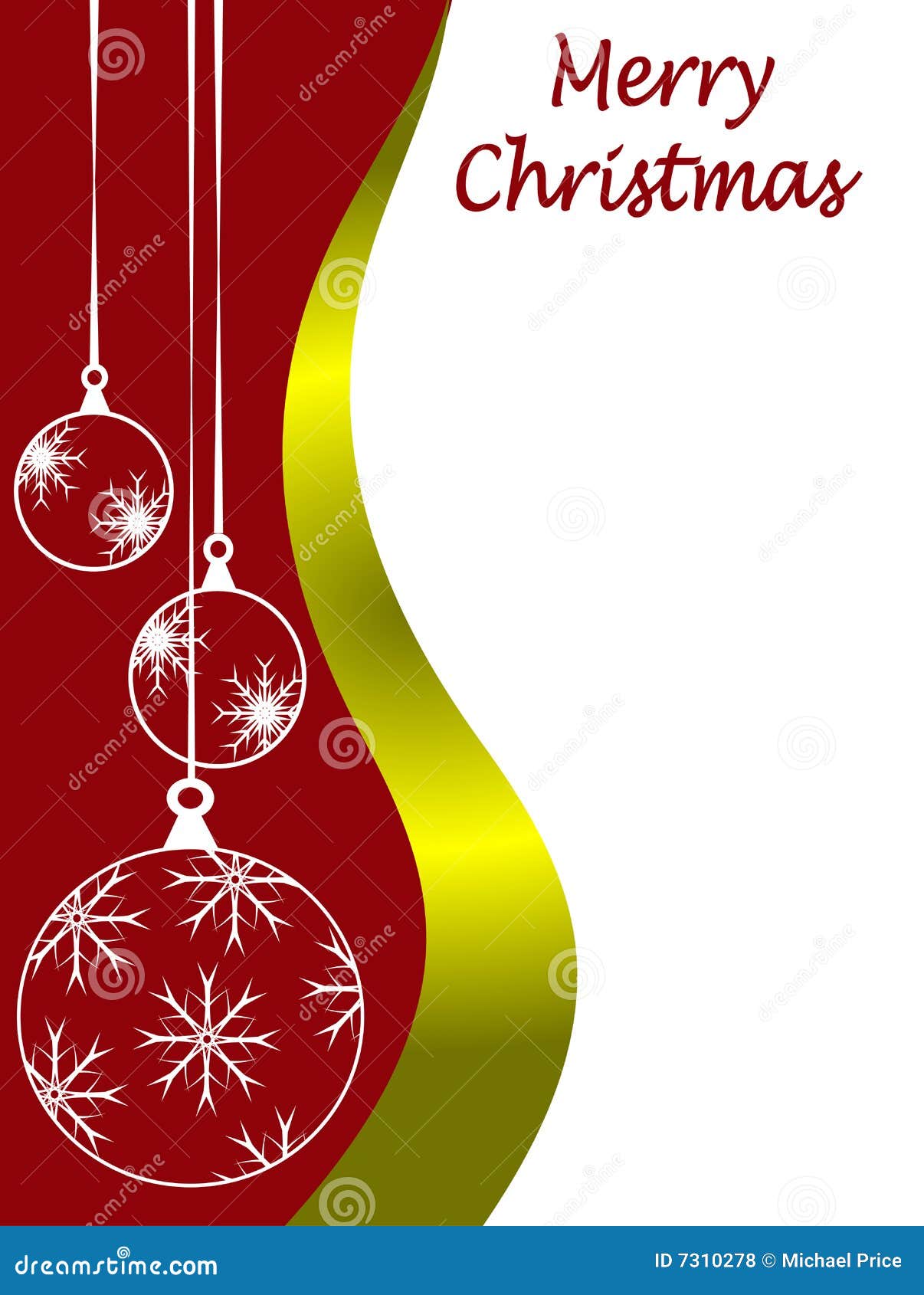 Christmas Card Template stock vector. Illustration of ribbon - 7310278