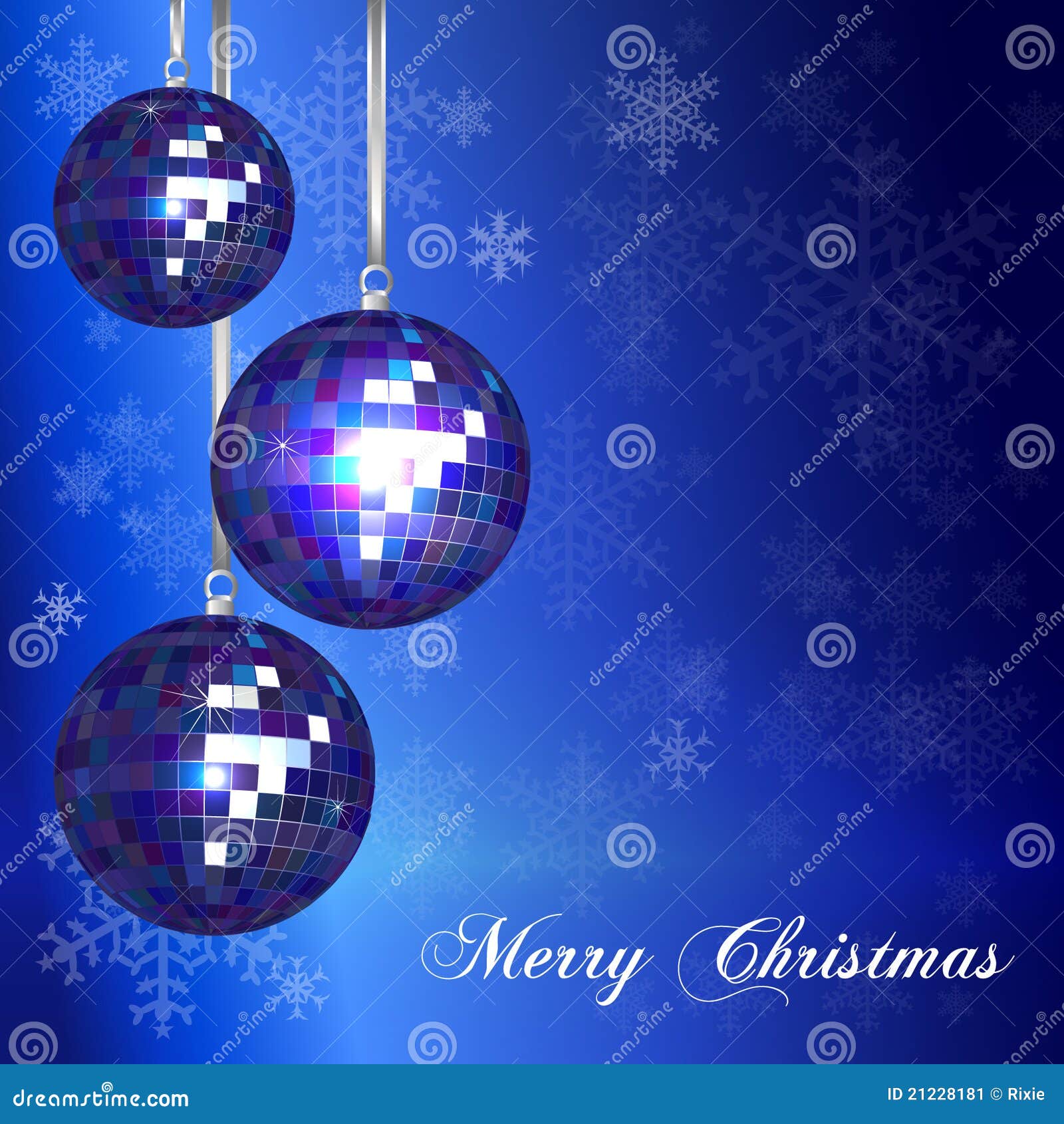 Christmas Card Template Blue Stock Image - Image: 21228181