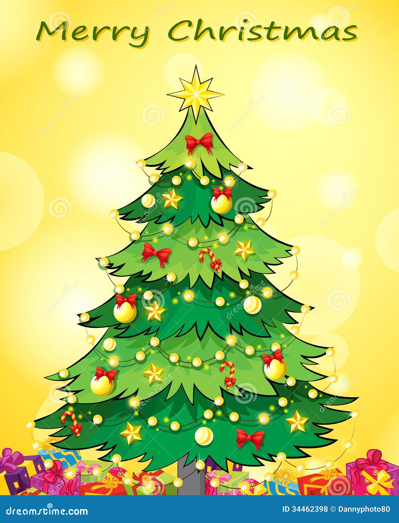 A Christmas Card Template with a Green Christmas Tree Stock For 3D Christmas Tree Card Template