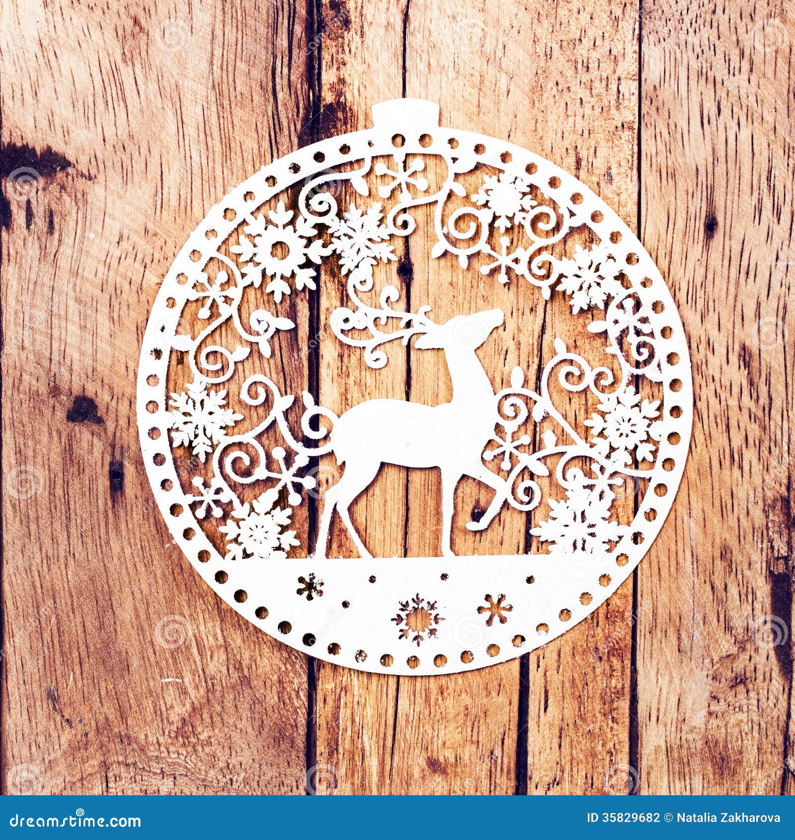 christmas card with white christmas ornaments on rustic christmas card with white christmas ornaments on rustic