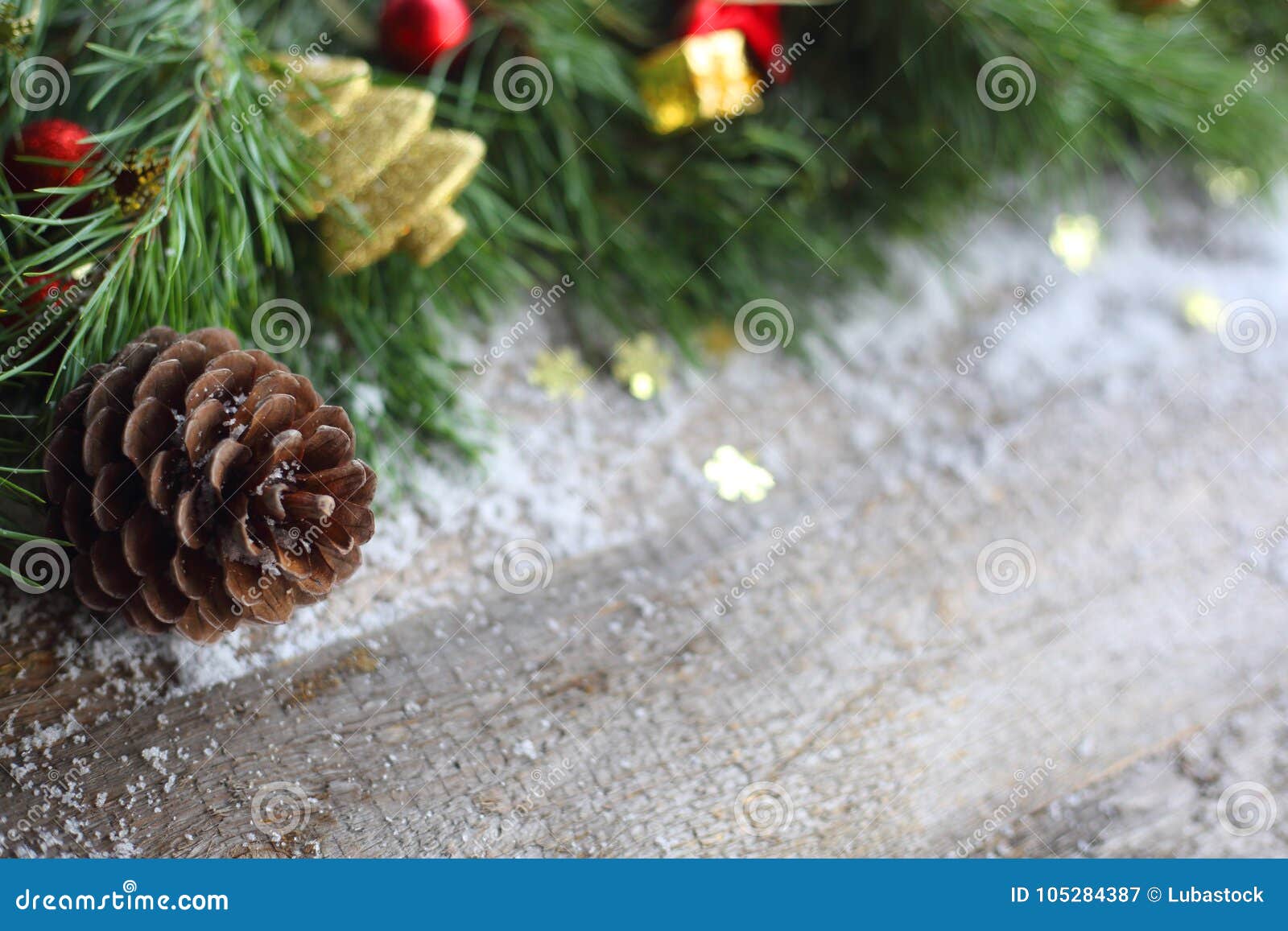 Christmas Card on Wooden Background Stock Image - Image of frame ...