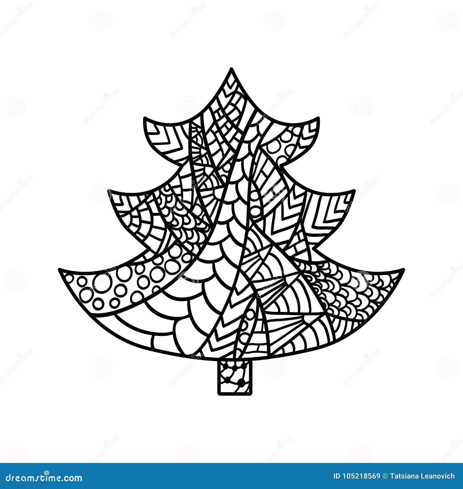 Download Christmas Card In Zentangle Style For Adult Anti Stress ...