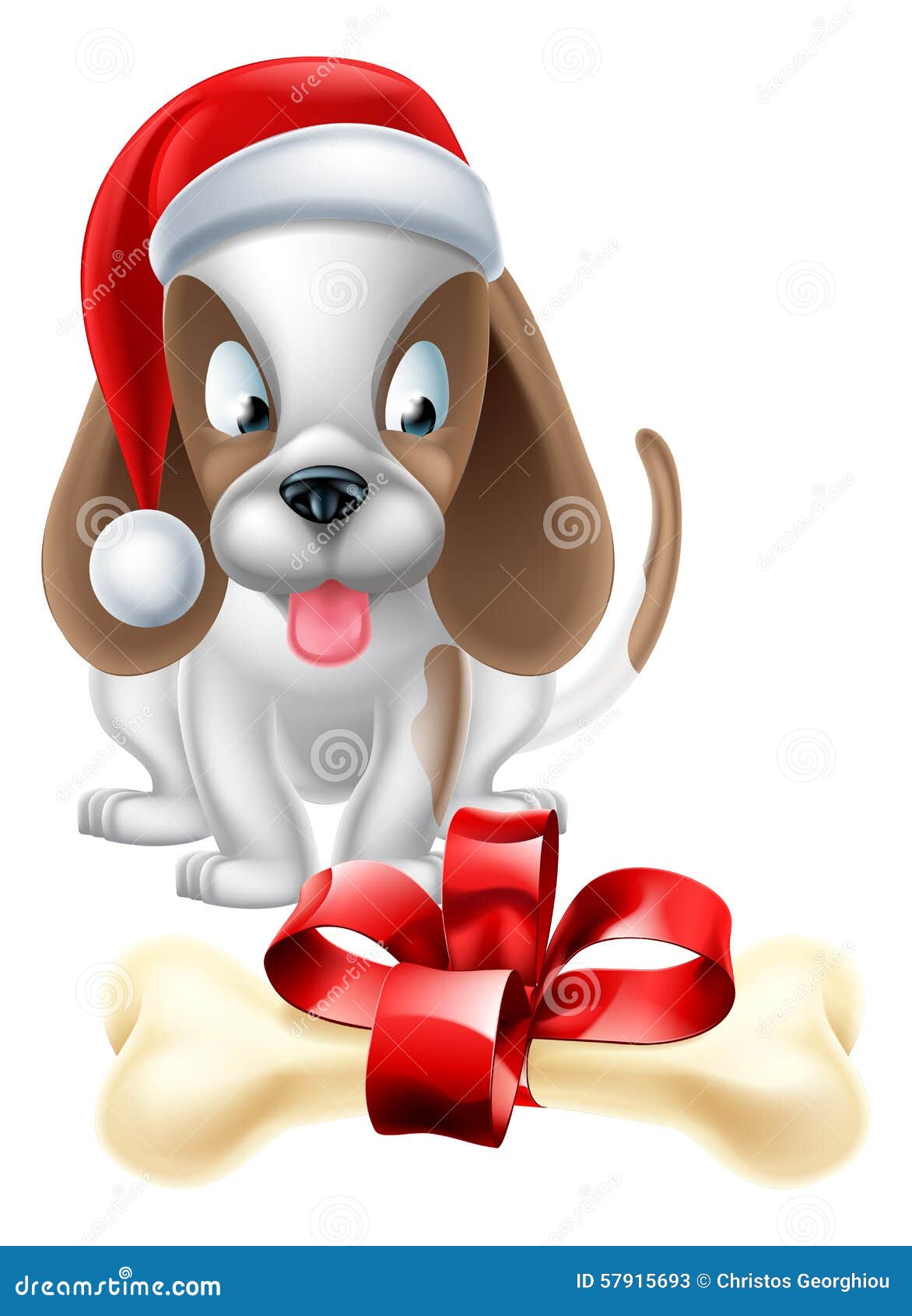 Christmas Cartoon Dog stock vector. Illustration of father - 57915693