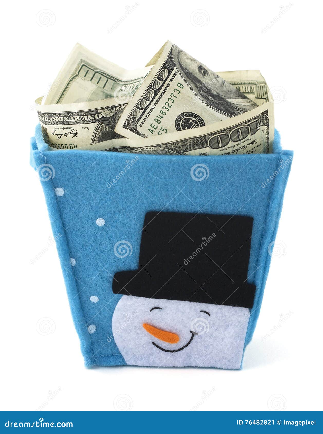 Christmas Cash Gift stock image. Image of snowman, finance 76482821