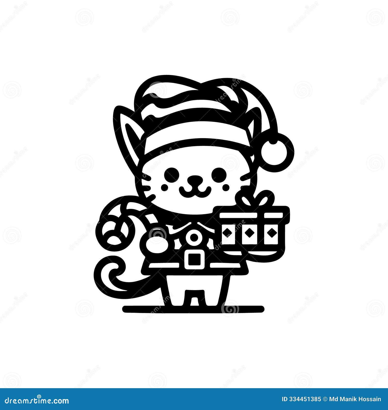 a christmas cat refers to a feline depicted in a festive,