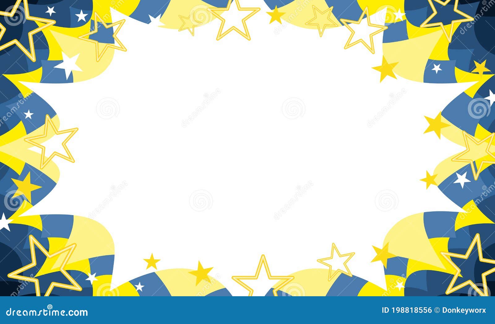 christmas celebration sale event invitation starburst background in swedish blue and gold with stars