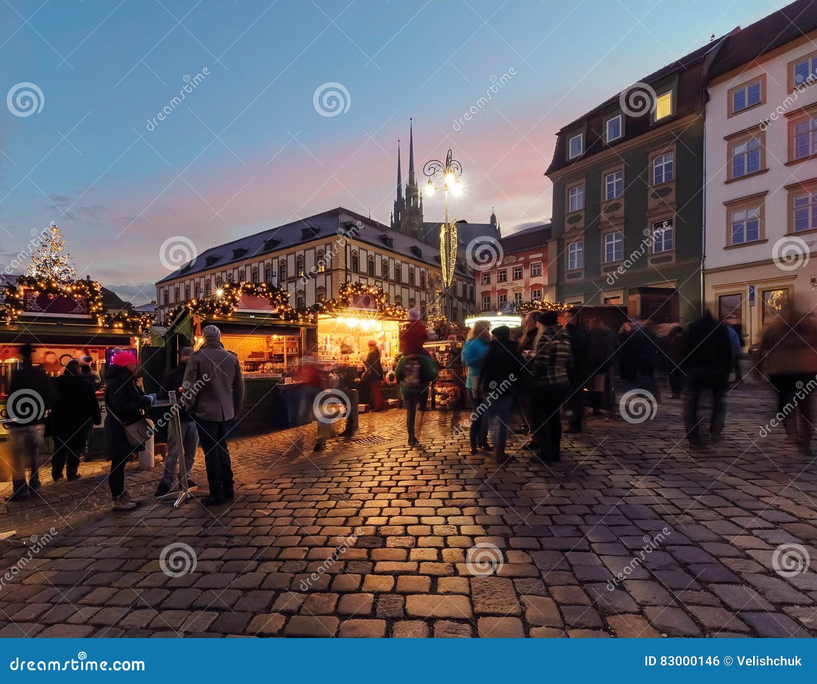 christmas celebration on the square in old town of brno