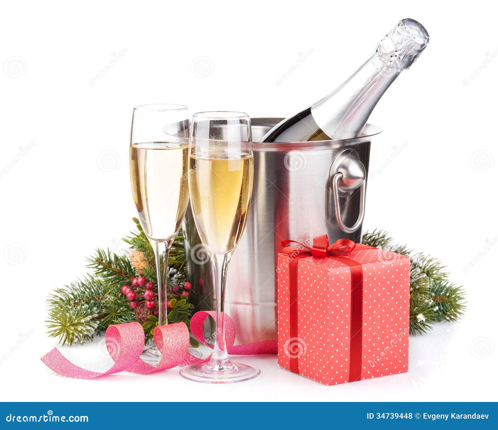 Champagne Bottle And Champagne Glass In Holiday Setting Stock Photo,  Picture and Royalty Free Image. Image 44184515.