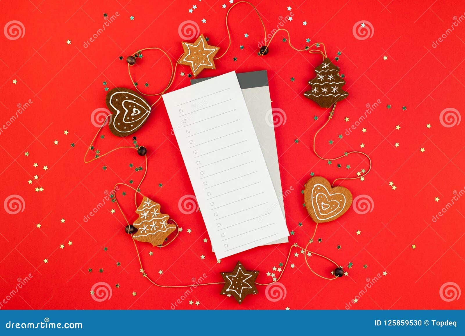 Christmas Checklist Planner Mockup With Glitter Stock Photo - Image of mockup, decor: 125859530