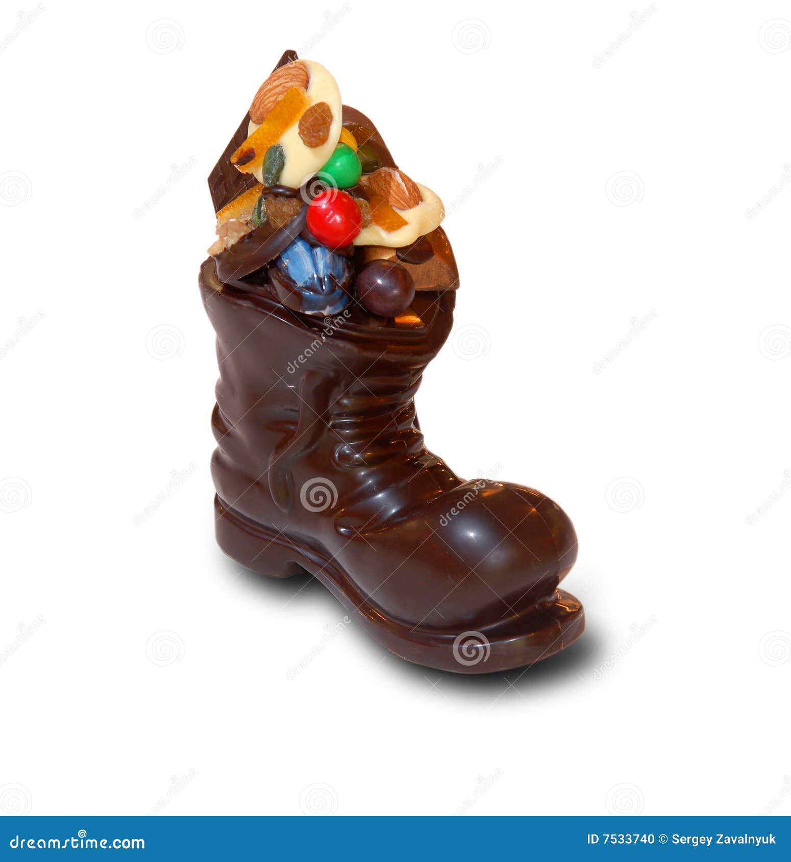 Christmas chocolate boot stock photo. Image of chocolate 7533740