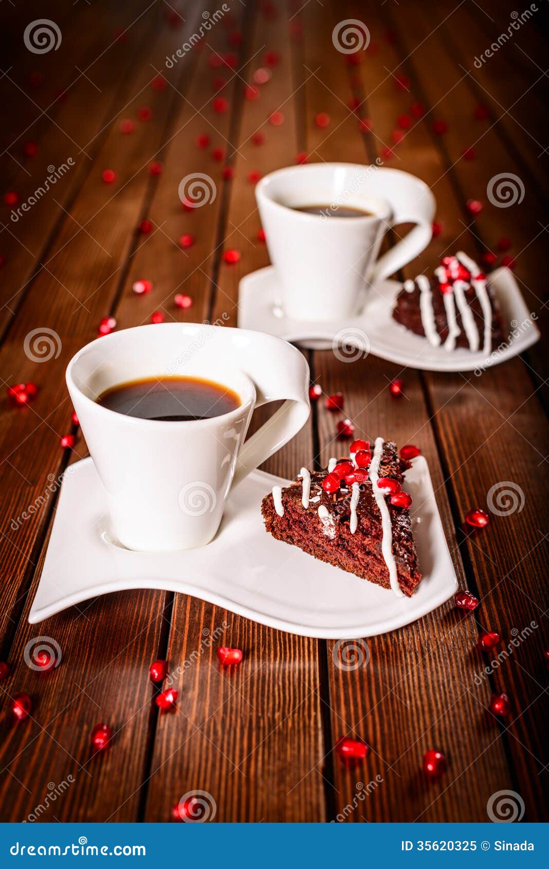 Christmas Chocolate Cake Dessert With Pomegranate And ...
