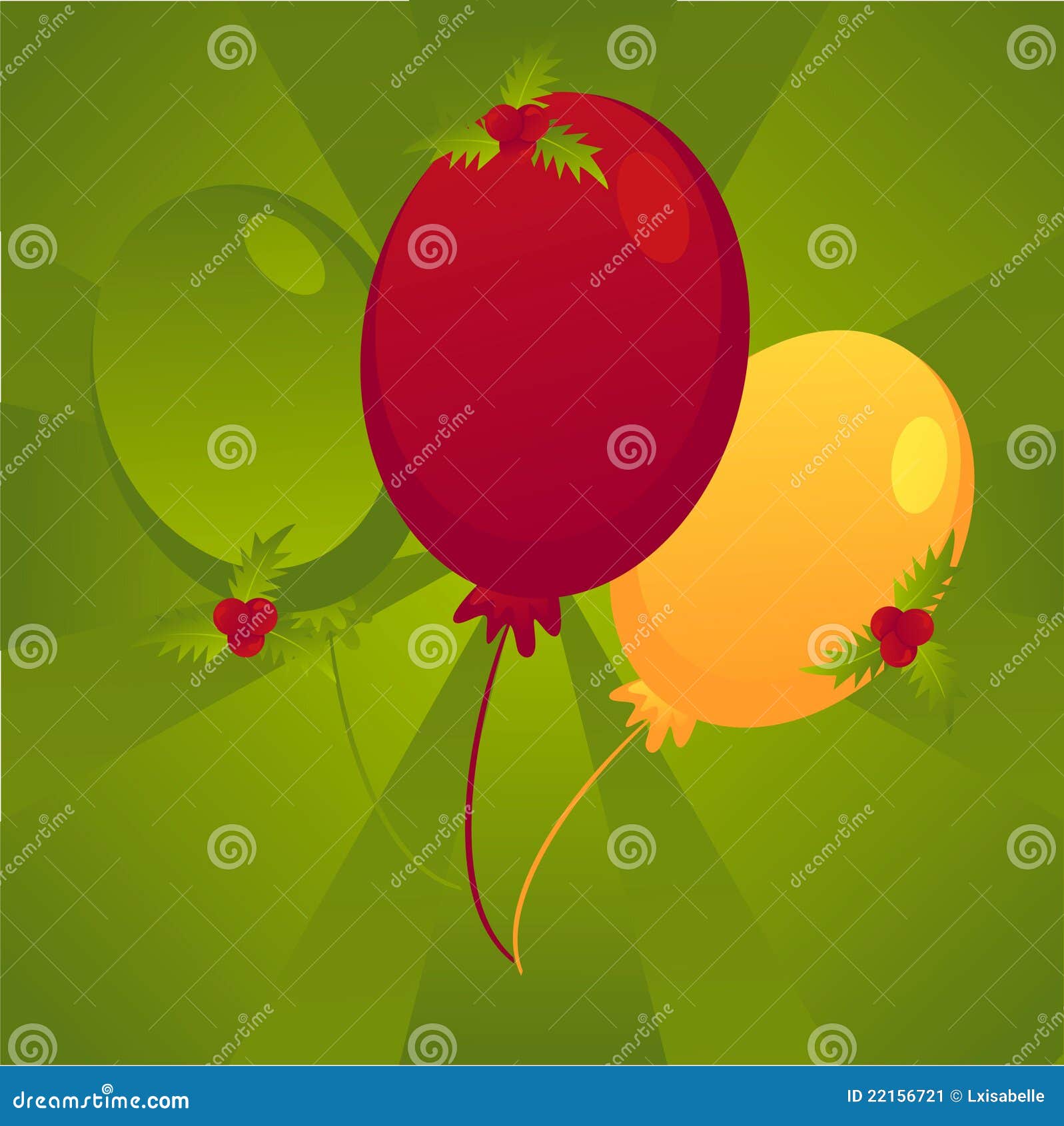 Christmas Colored Balloons Background Stock Illustration - Illustration