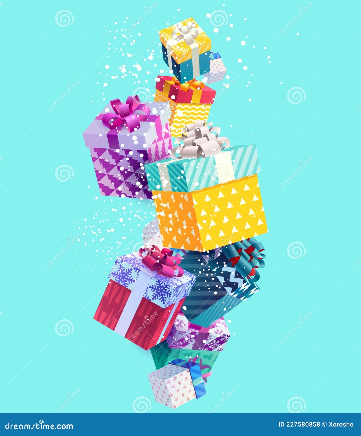 Christmas Colorful Gift Boxes Stock Vector Illustration of package