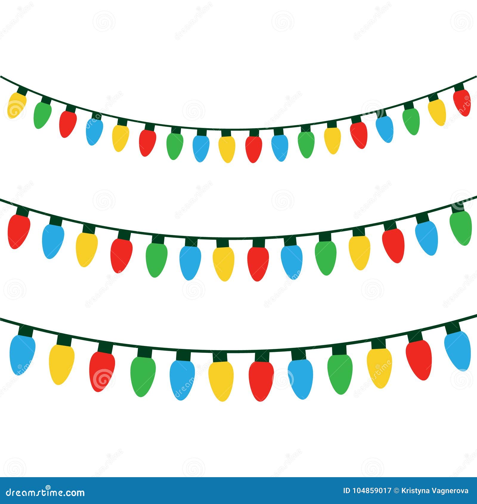 Download Christmas Colorful Lights On String Stock Vector ...