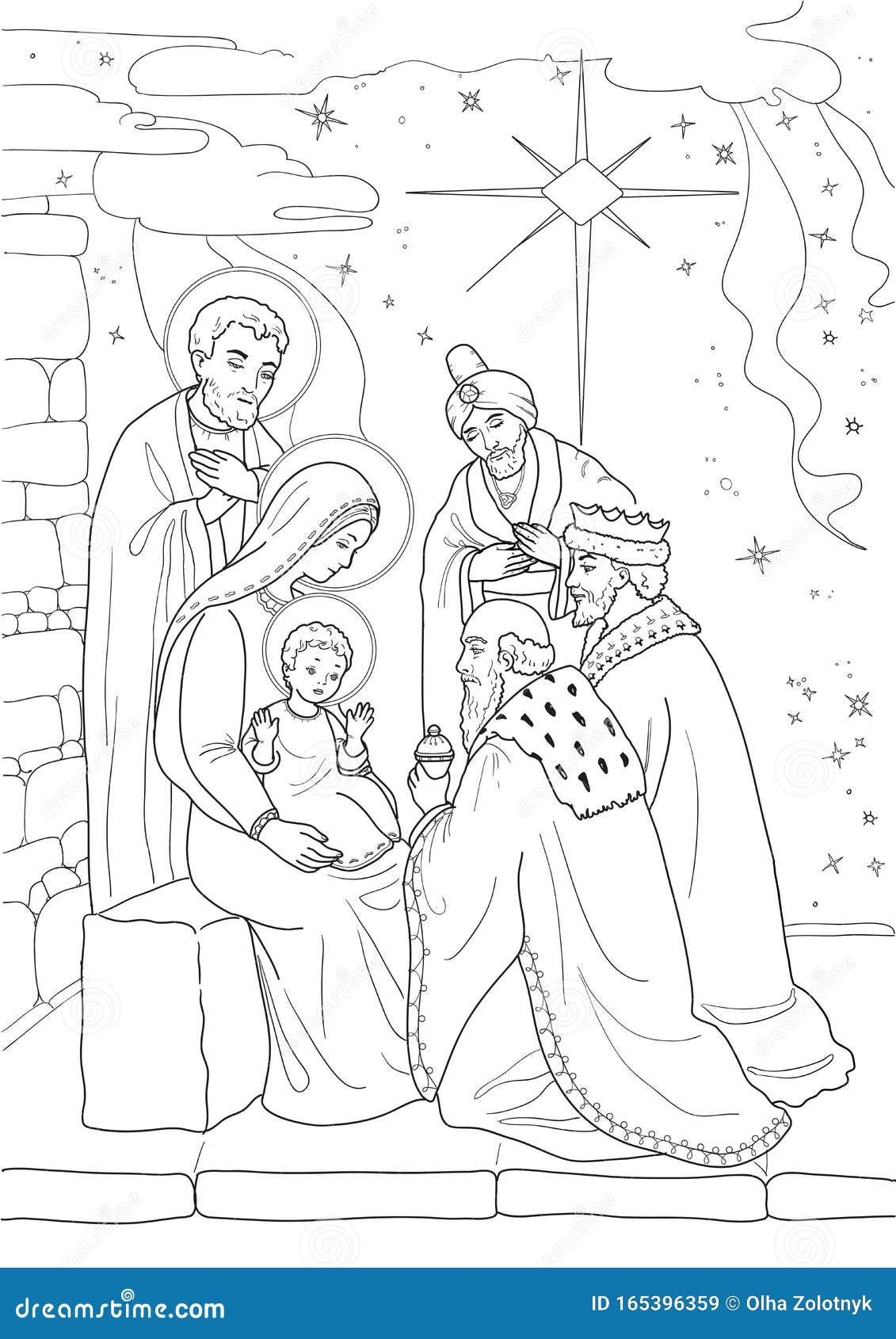 Christmas. Coloring page . stock illustration. Illustration of ...