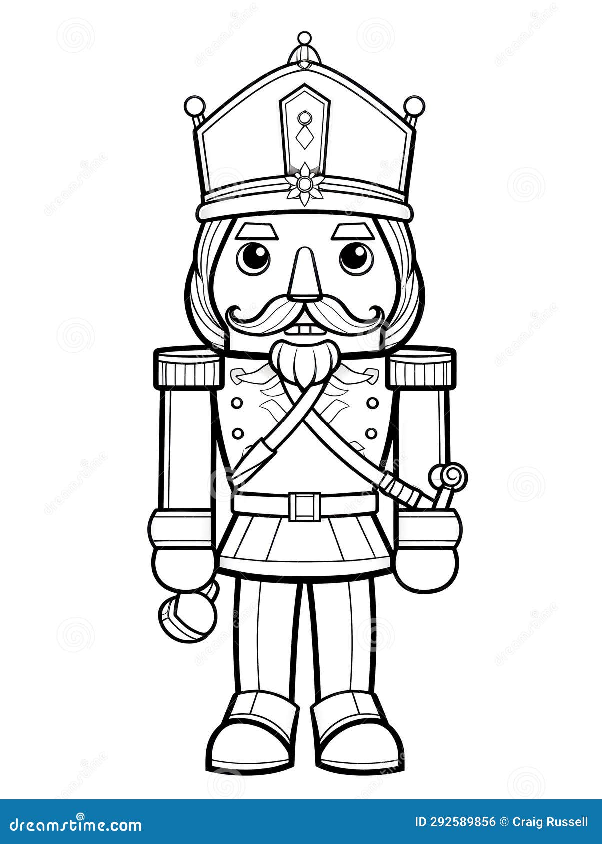 Christmas Colouring Page Toy Soldier Stock Photo - Image of xmas, white ...
