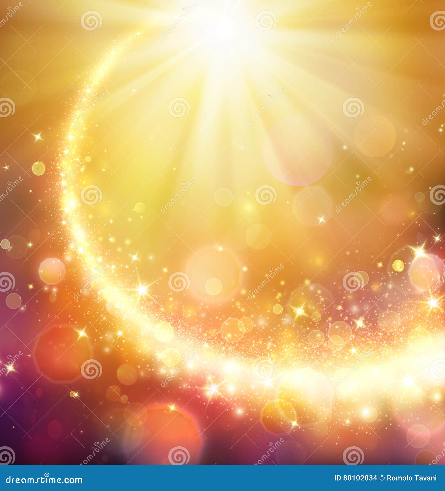 Christmas Comet Golden Star Shining Stock Illustration Illustration