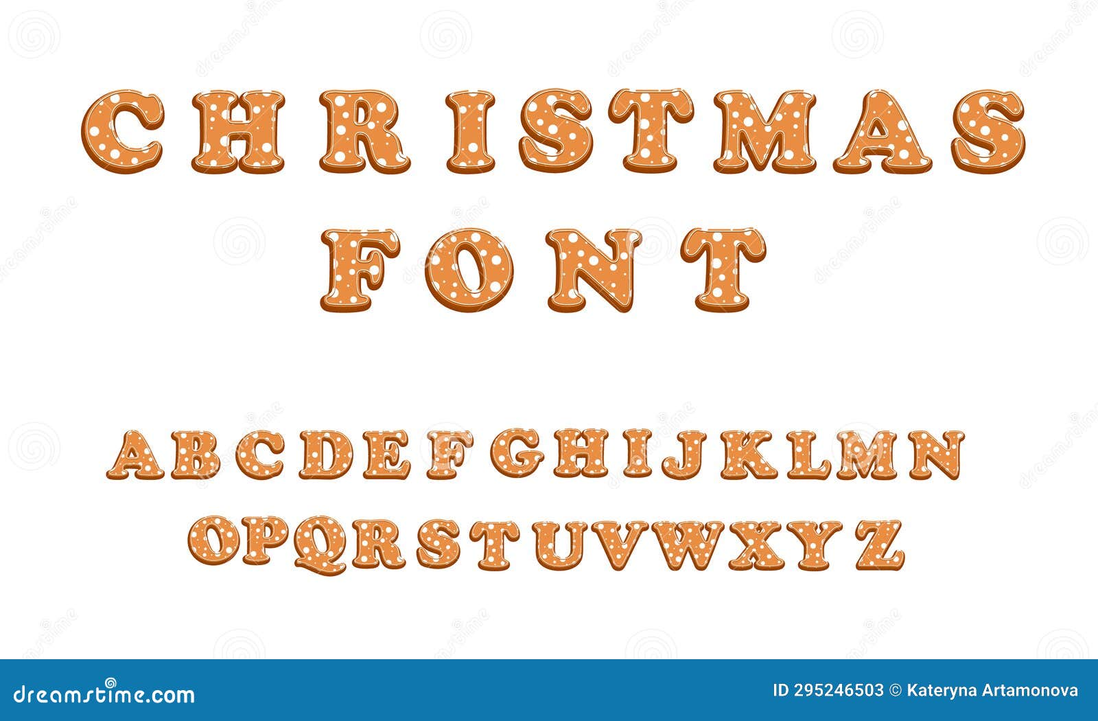 Christmas Cookie Font. Decorative Alphabet Stock Illustration