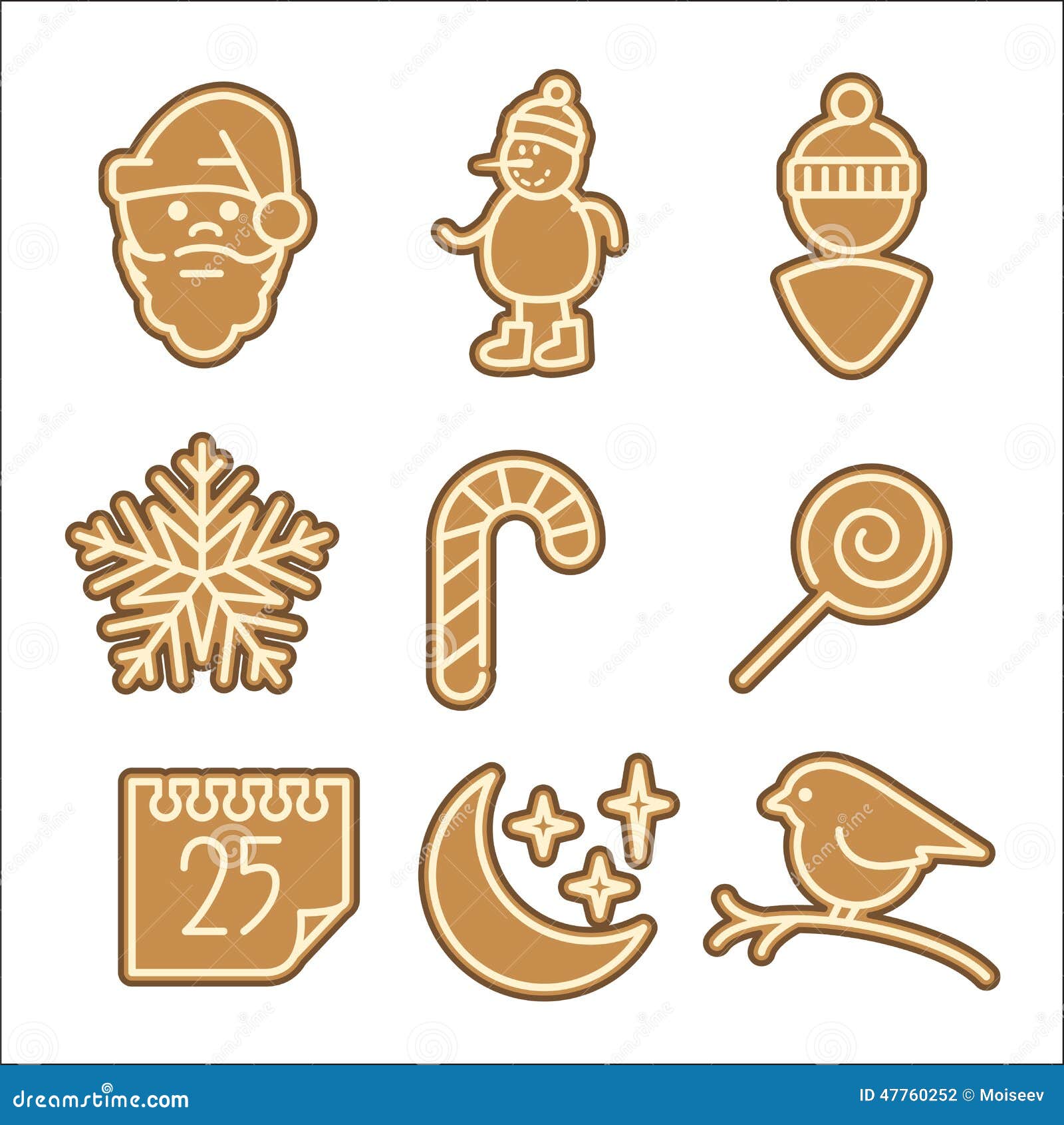 christmas cookie  icons set