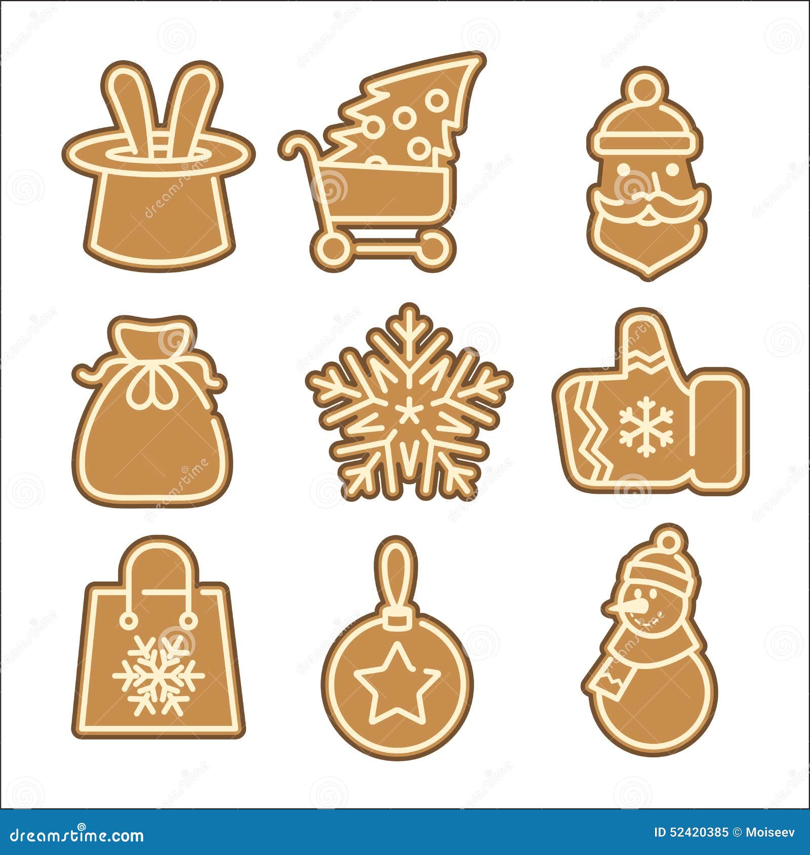 christmas cookie  icons set