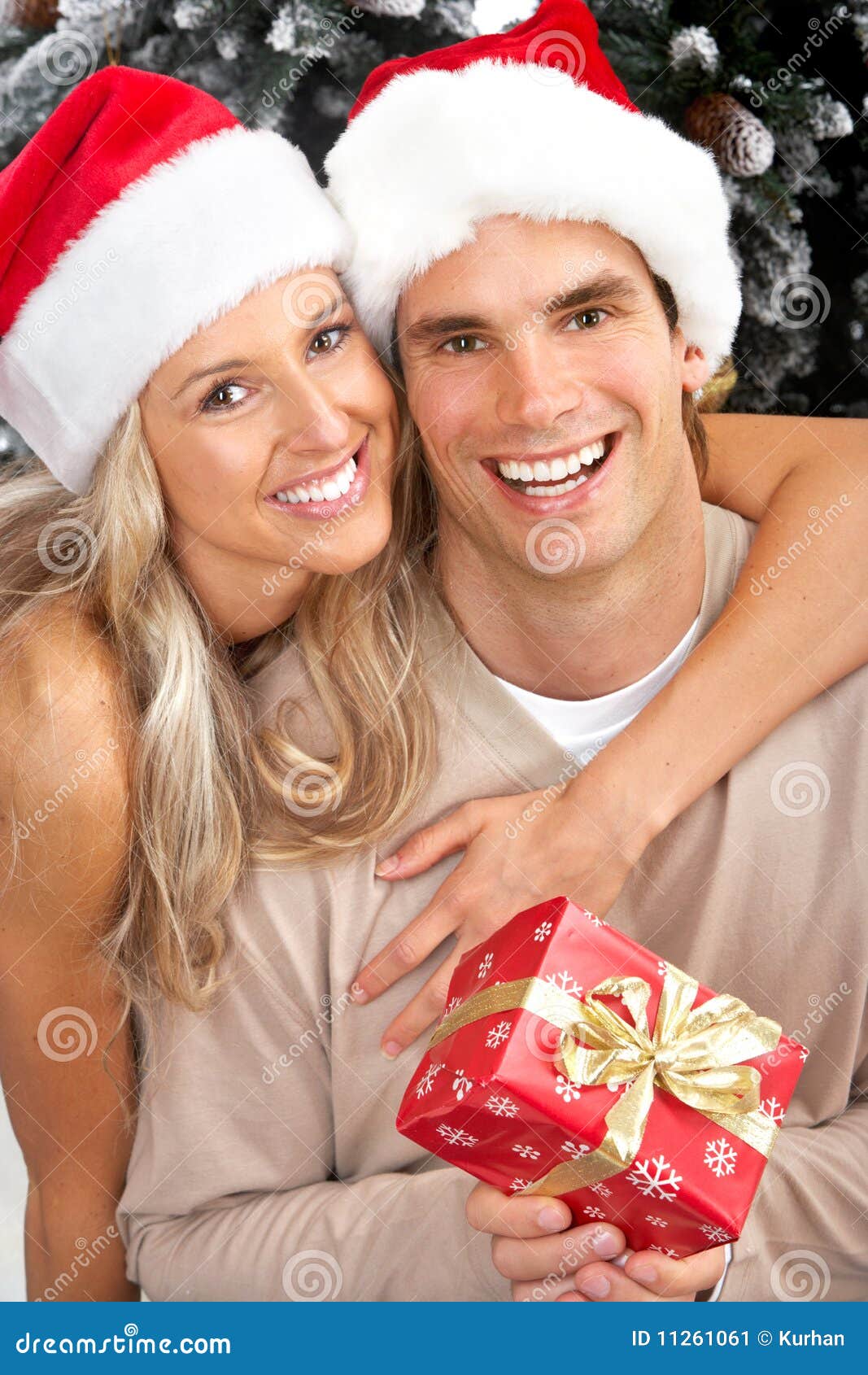 Christmas couple stock image. Image of noel, family, hugging - 11261061
