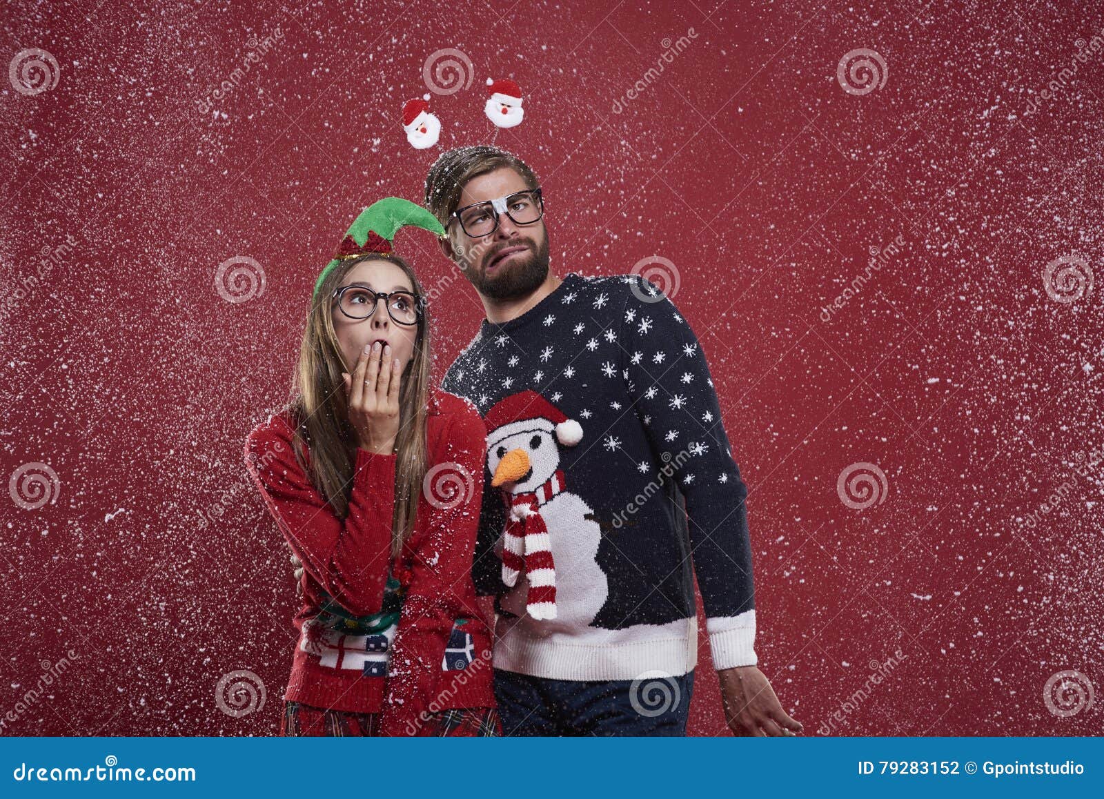 Christmas couple stock photo. Image of wear, problems - 79283152