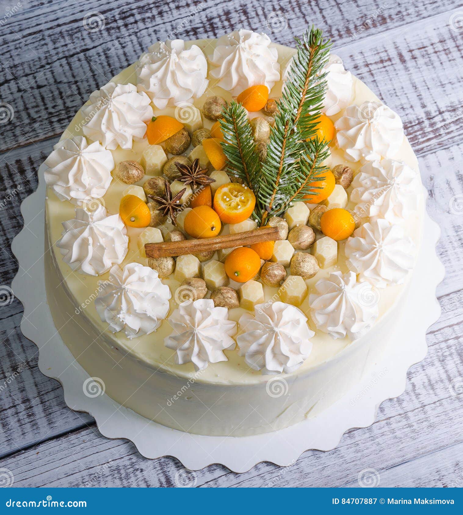 Christmas Cream Cheese Cake Stock Image - Image of ingredients, event