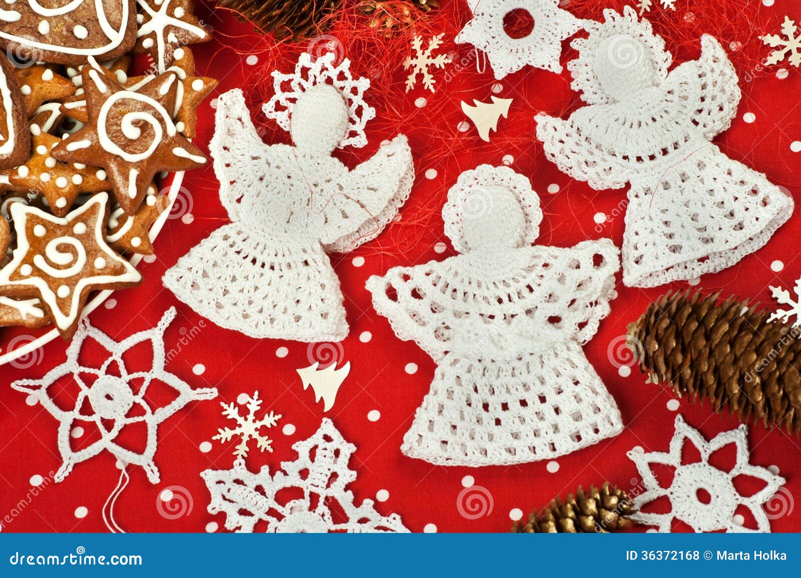 Christmas Crochet Decorations Stock Photo - Image: 36372168