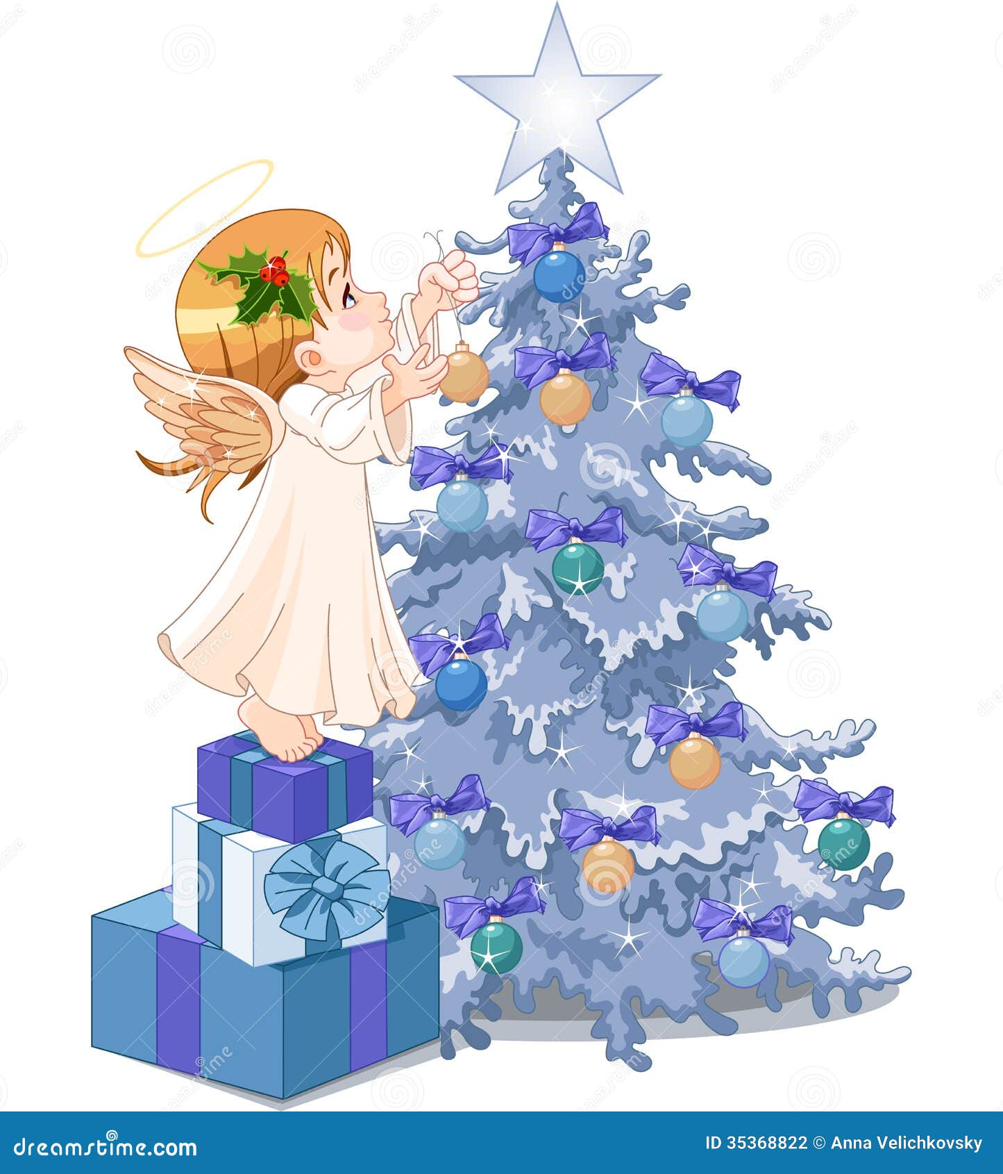 Christmas cute angel stock vector. Illustration of clipart - 35368822
