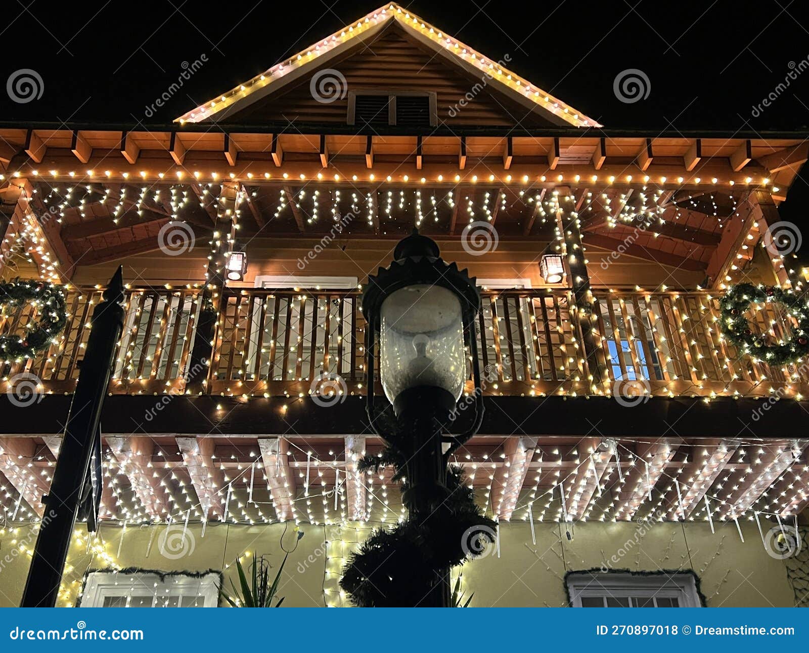 Christmas Decor at the Historic Downtown in St Augustine, Florida Stock