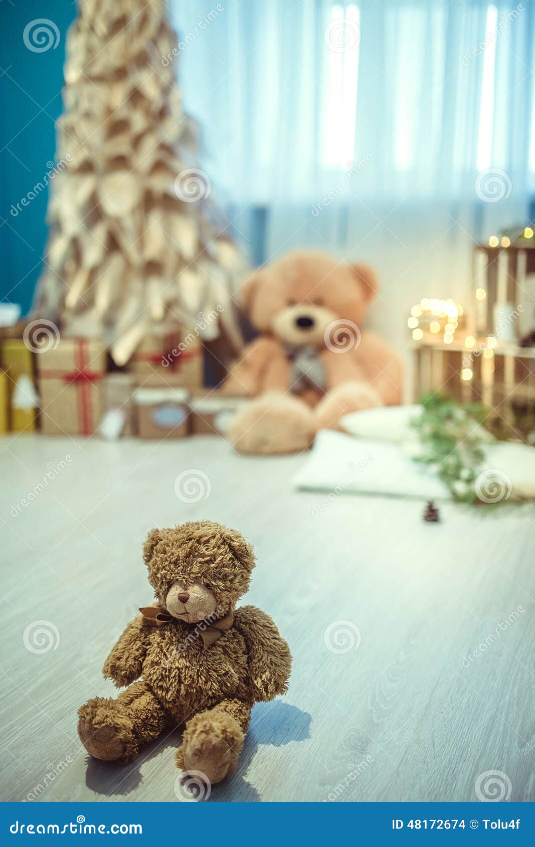 Teddy bear stock photo. Image of cones, decoration, background 48172674