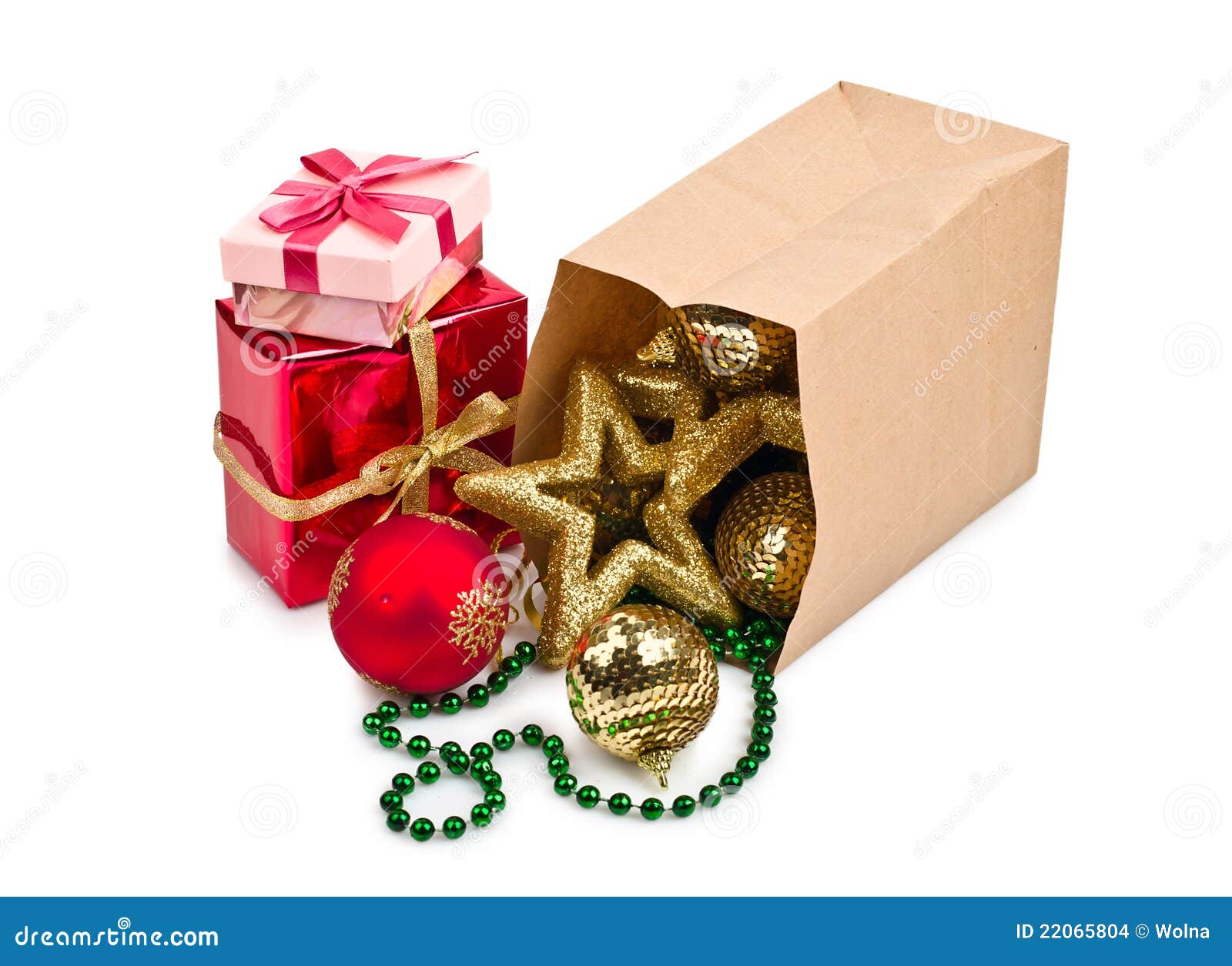 Christmas Decoration with Balls and Gift Stock Photo Image of grip