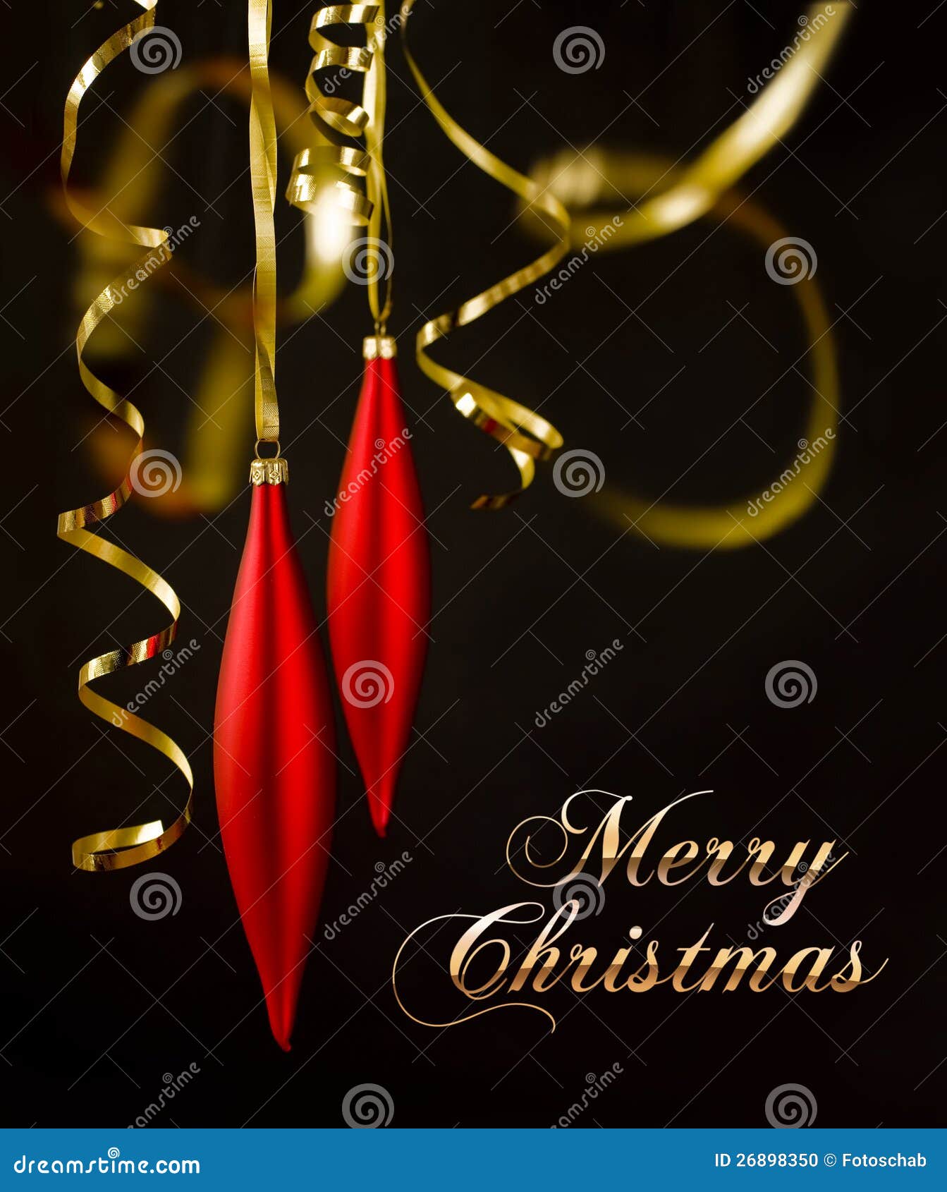 Christmas Decoration On Black Stock Photo - Image of merry, glow: 26898350