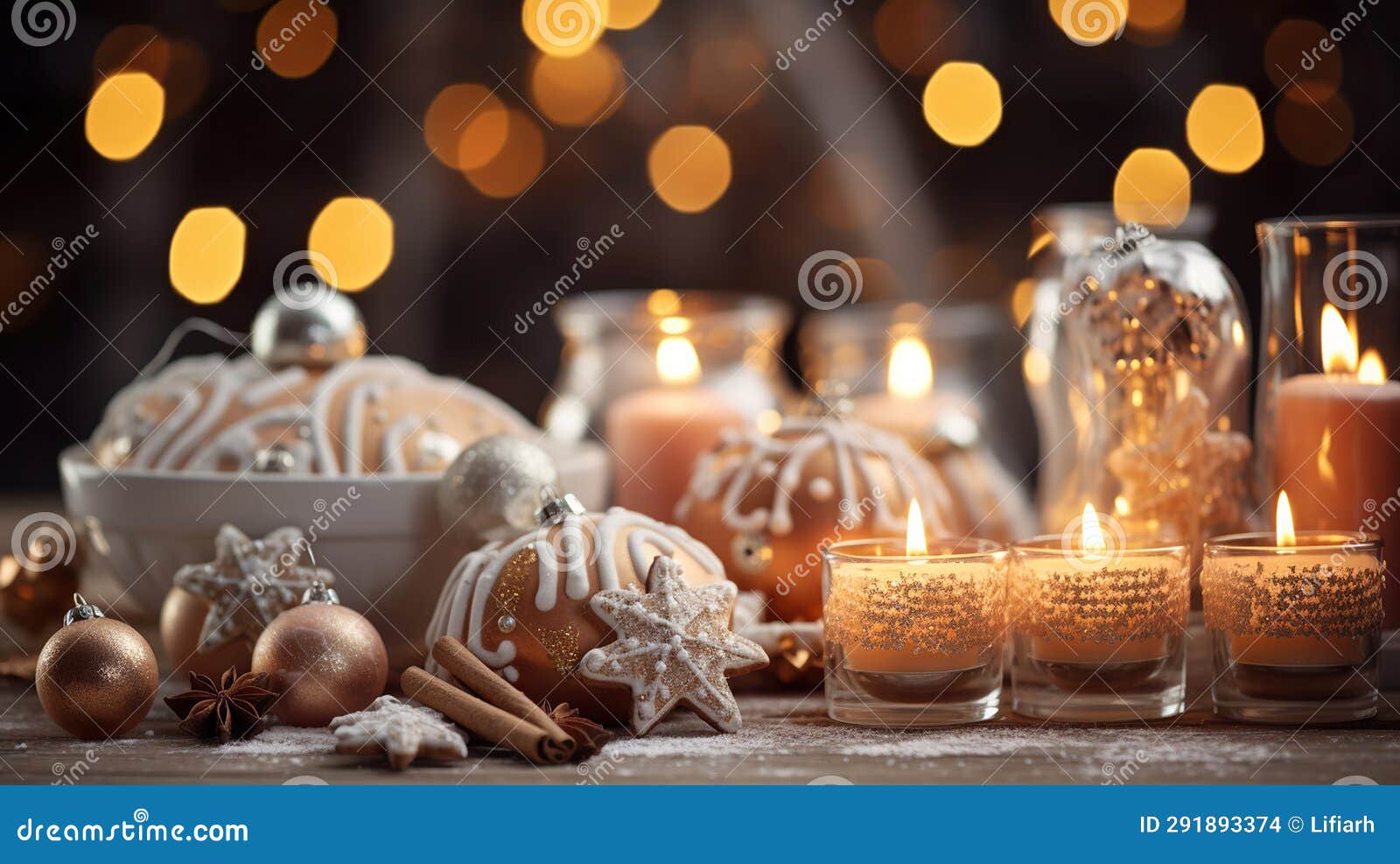 Christmas Decoration with Candles. Creating Warmth and Magic in Every