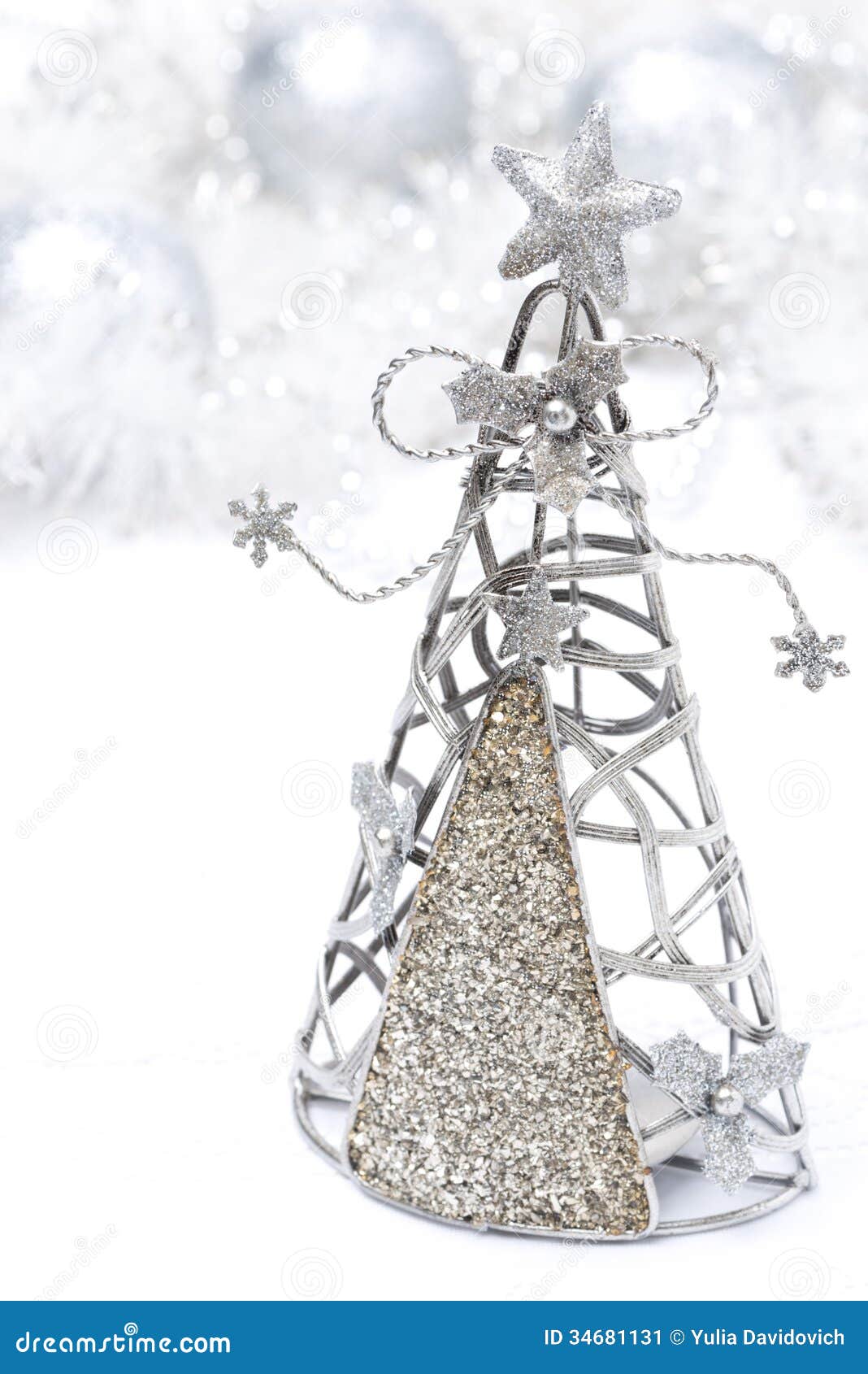 christmas decoration christmas tree made ​​of metal white