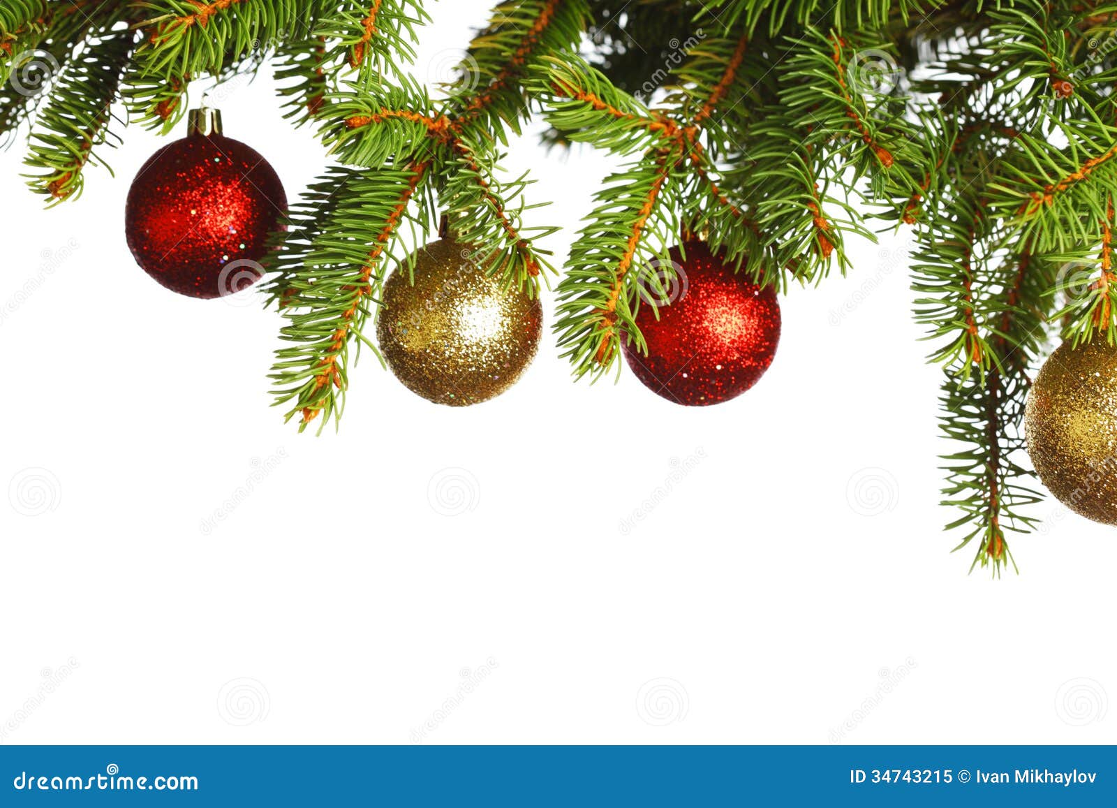 Christmas Decoration On Fir Stock Image - Image: 34743215