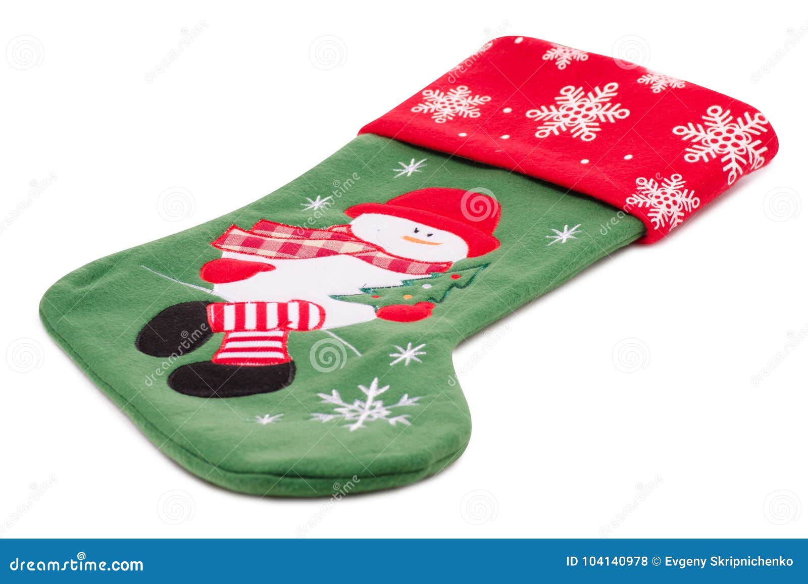 Christmas Decoration Gift Sock Isolated Stock Photo Image of